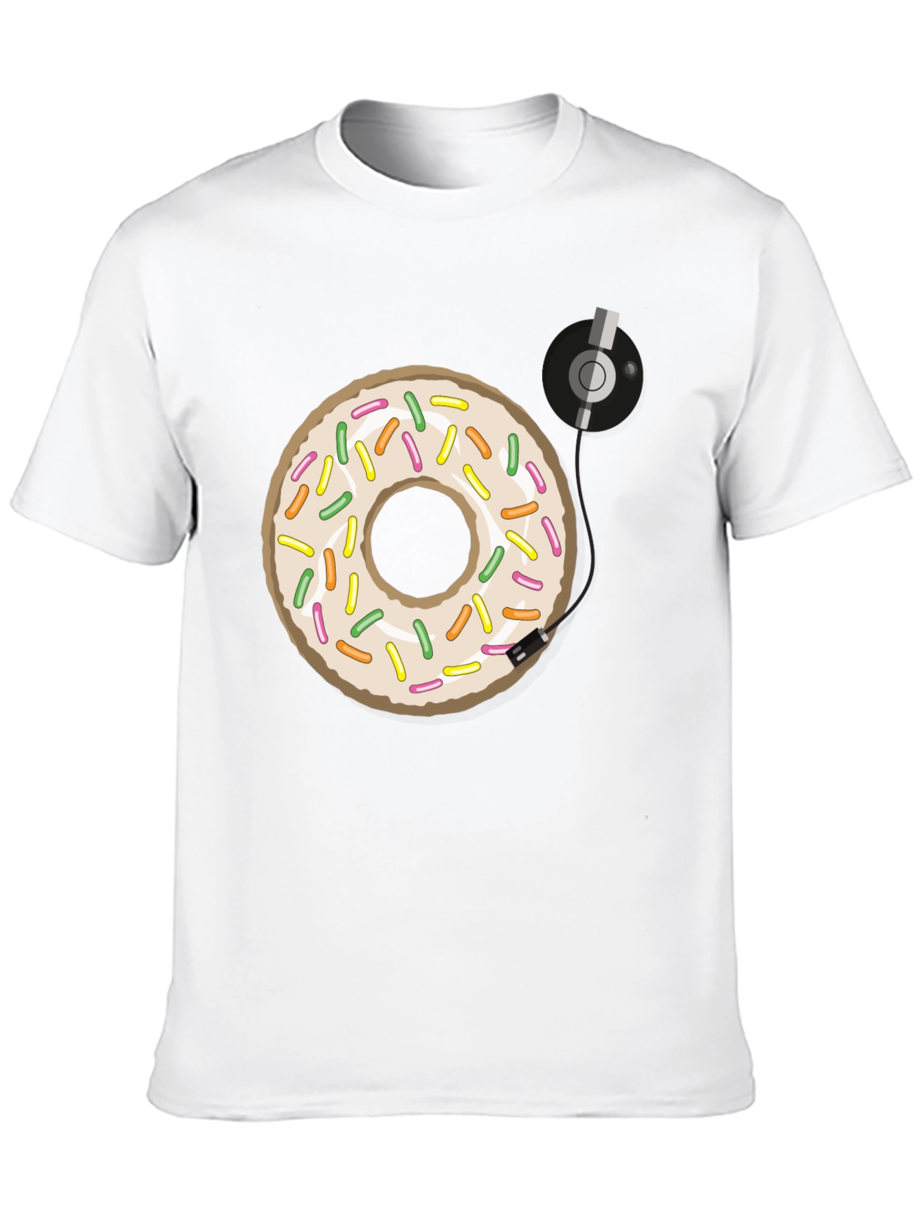 Black Donut Turntable Graphic Tee - Sweet & Groovy Style view 10