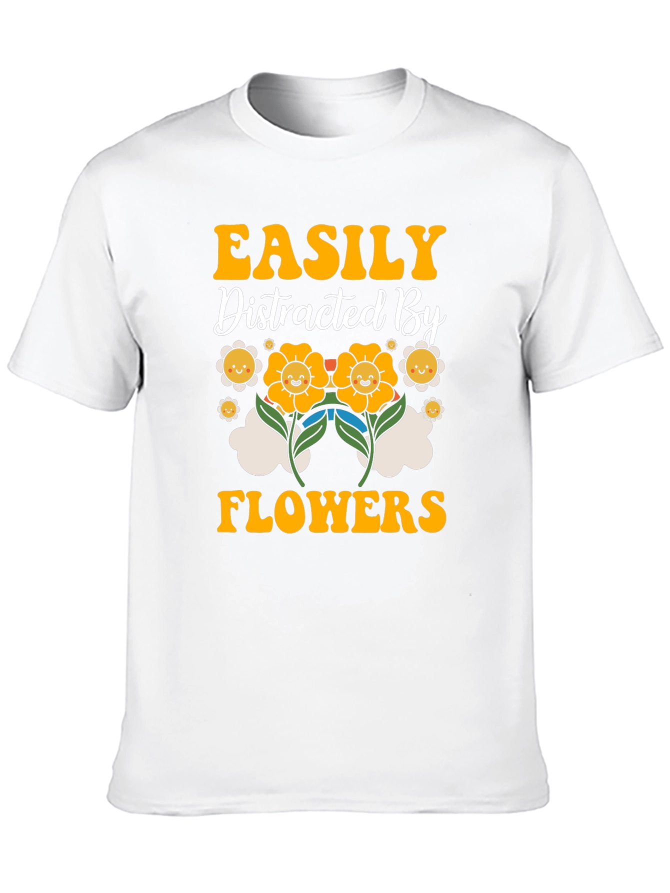 Black Easily Distracted By Flowers Graphic T-Shirt view 10