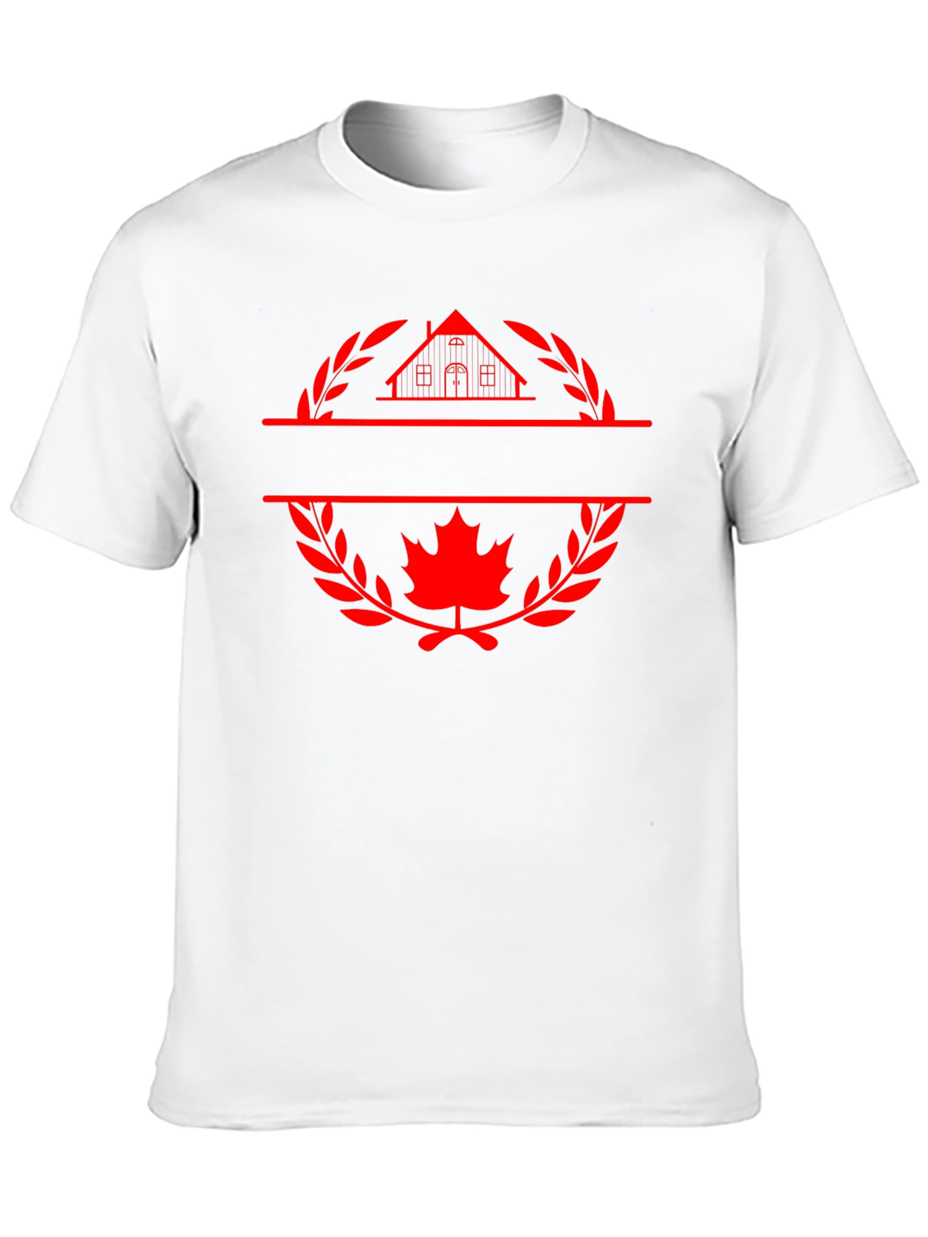 Black Black T-Shirt with House and Maple Leaf Graphic view 10