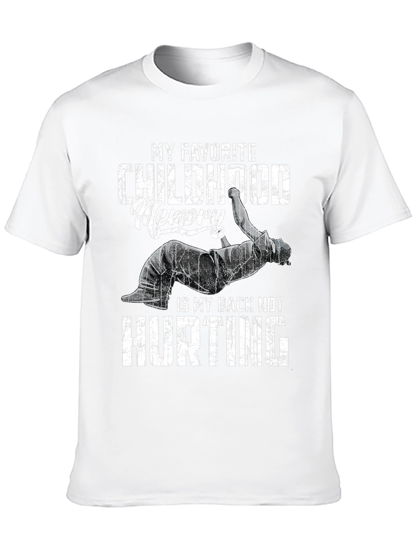 Black Funny Back Pain T-Shirt: Childhood Memory view 10