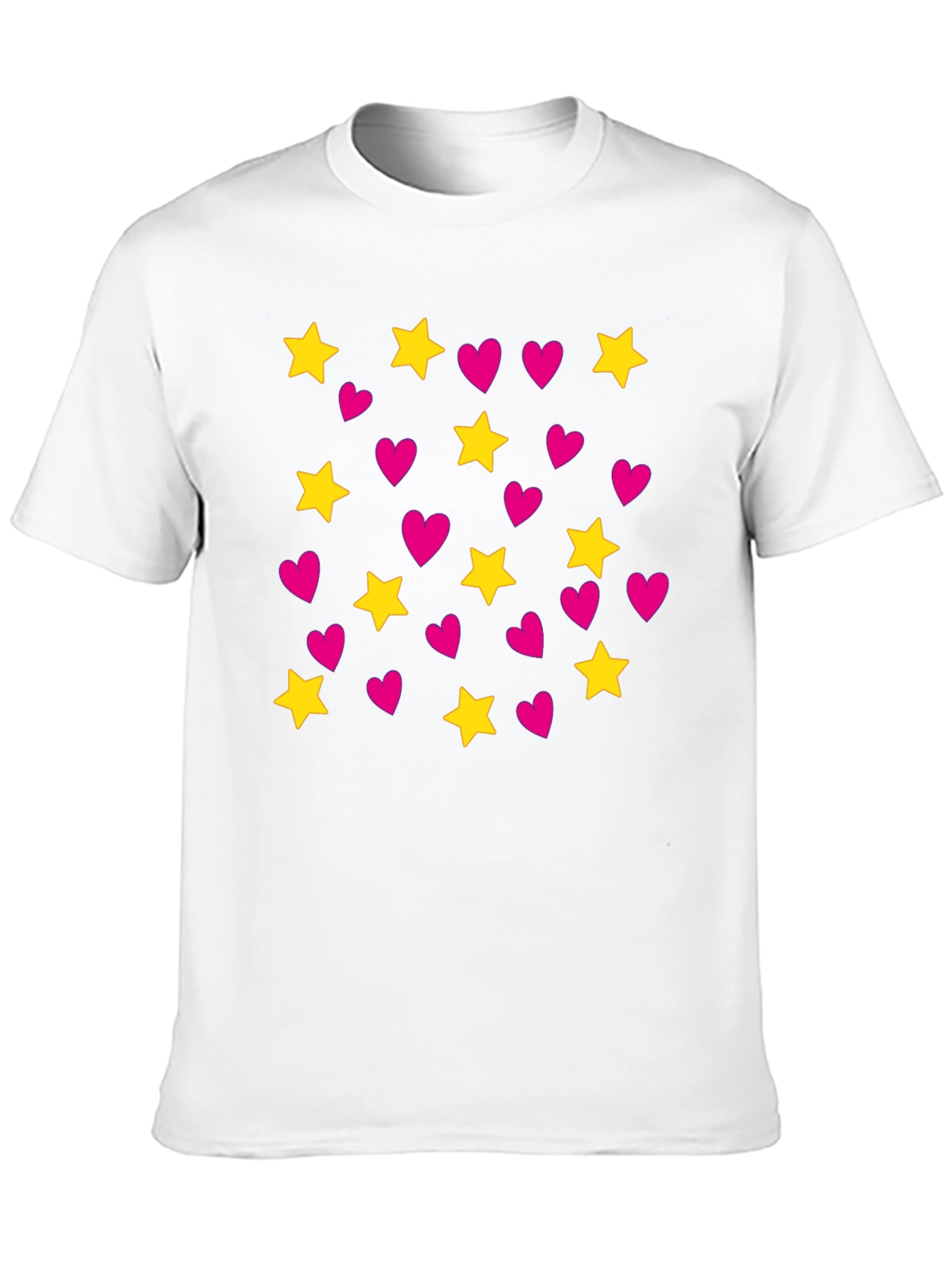 Black Star and Heart Pattern T-Shirt view 10
