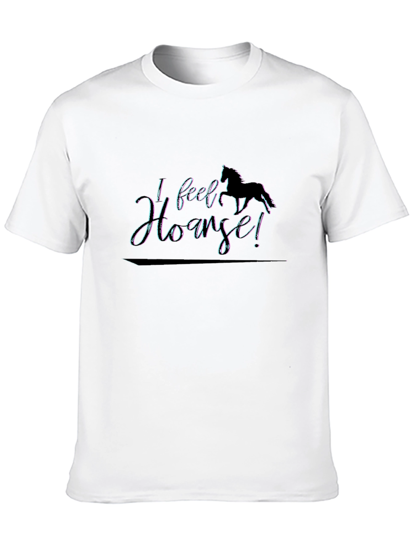 Black I Feel Horse! Graphic Tee - Black Unisex T-Shirt view 10