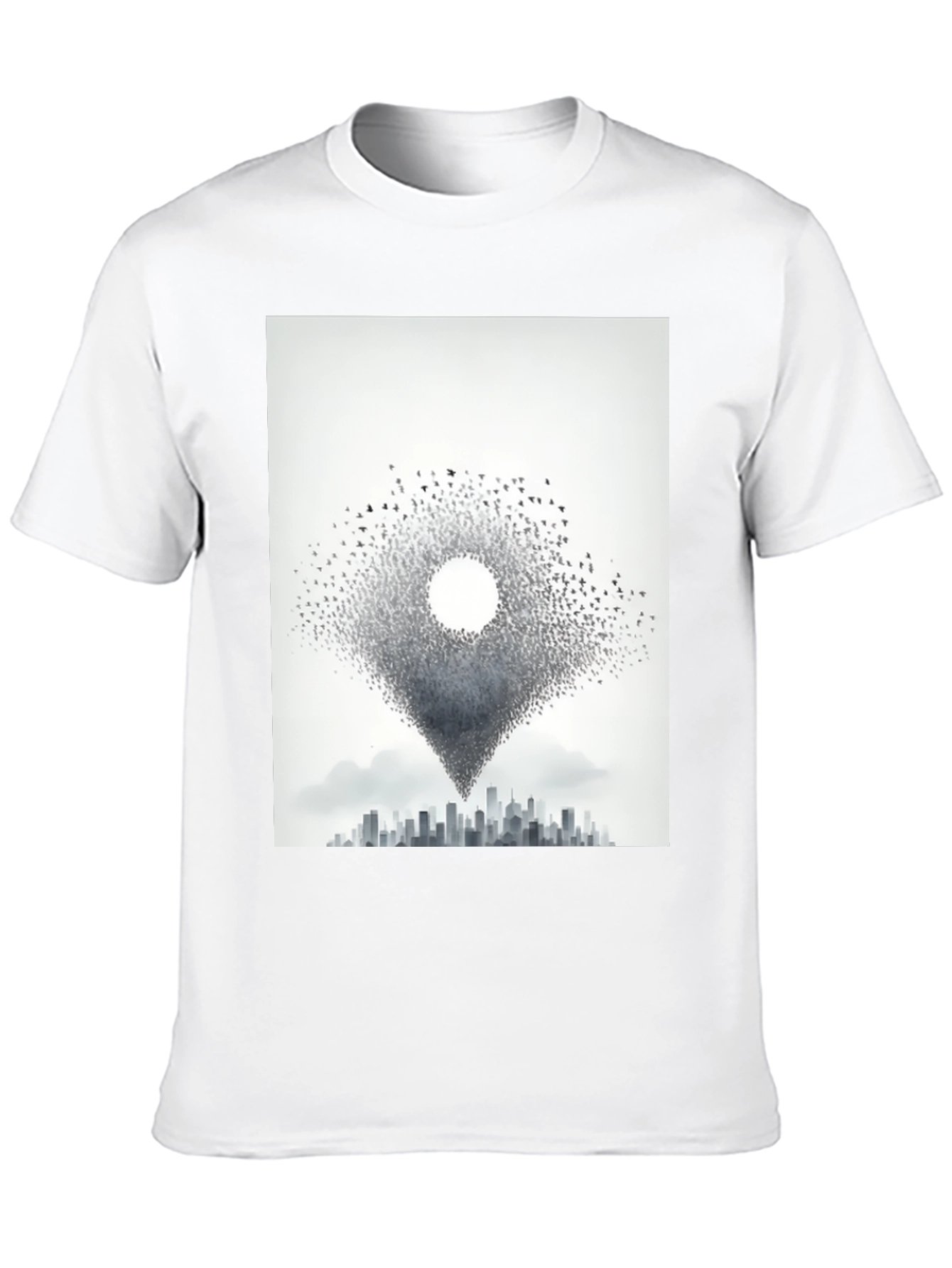 Black Urban Migration T-Shirt - Bird Cityscape Tee view 10