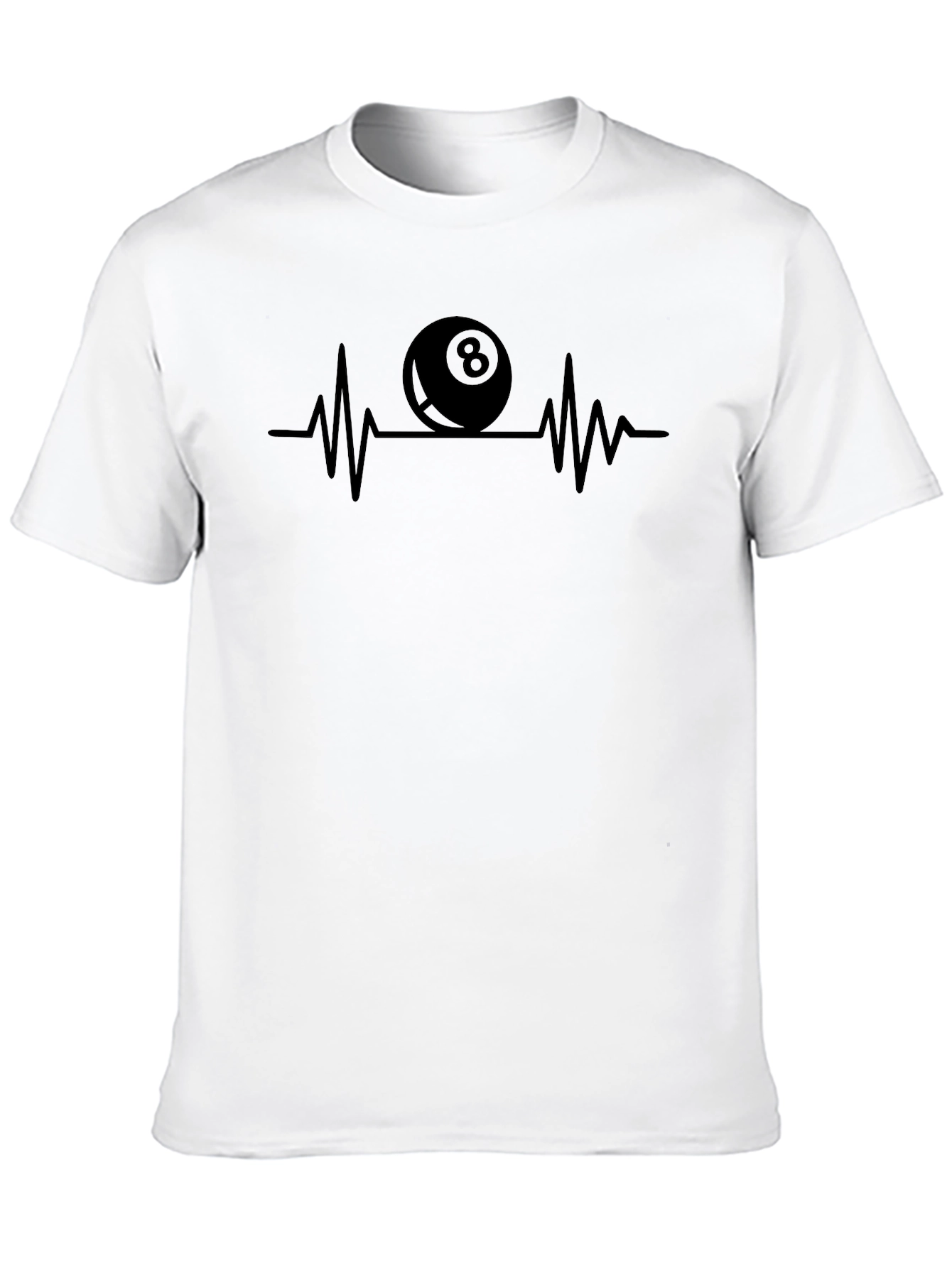 Black Pool 8-Ball Heartbeat T-Shirt view 10