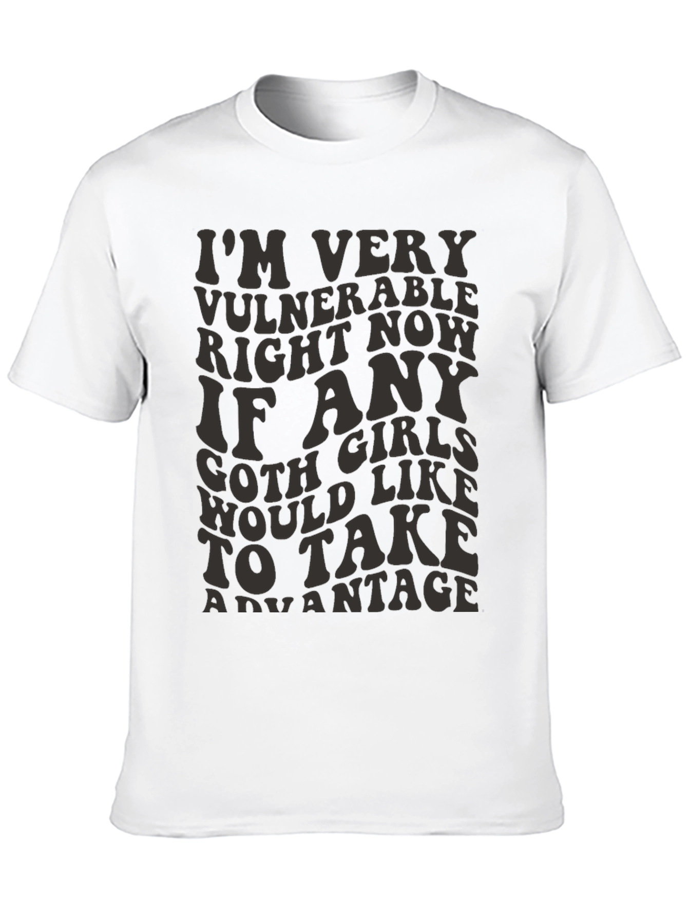 Black Vulnerable Goth Girls T-Shirt - Funny Graphic Tee view 10