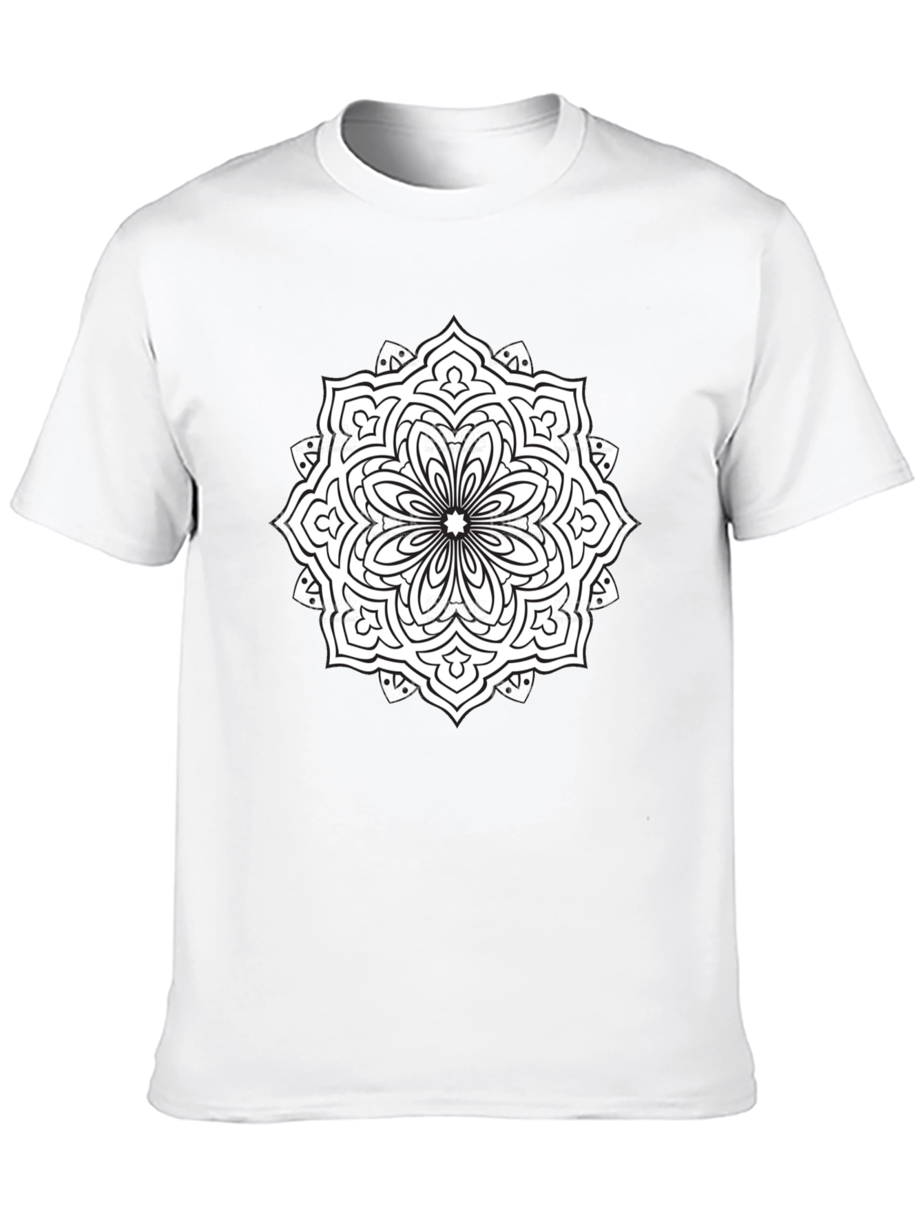 Black Mandala Graphic Tee - Black Cotton T-Shirt view 10