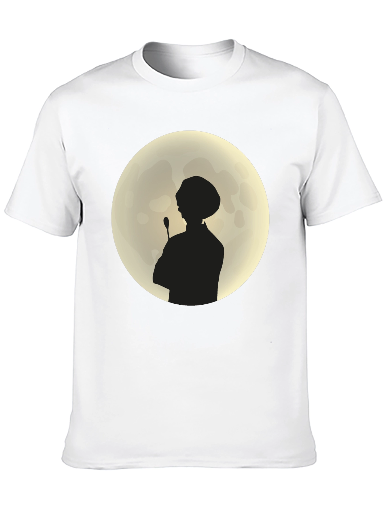 Silhouette Chef on Moon Black T-Shirt - 10
