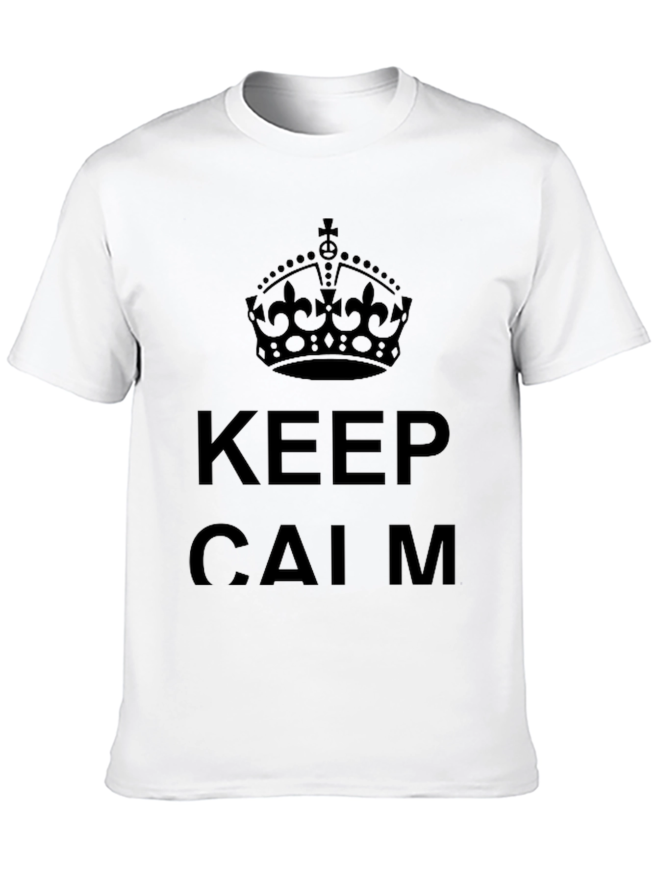 Black Keep Calm Crown Graphic Tee - Black view 10