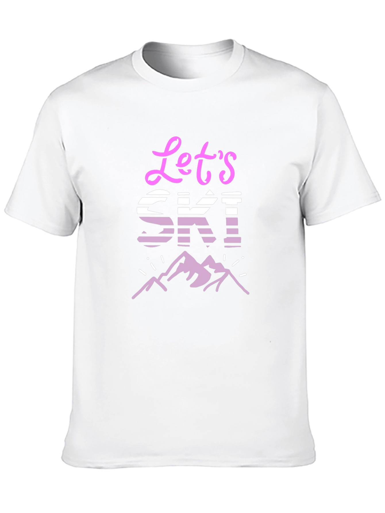 Black Let's Ski! Graphic Tee - Mountain Adventure T-Shirt view 10