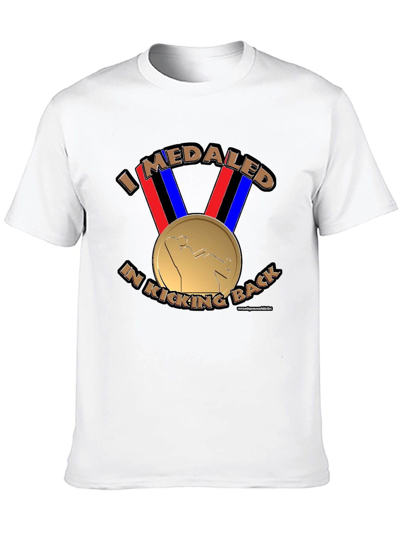 Black I Medaled In Kicking Back Funny T-Shirt view 10