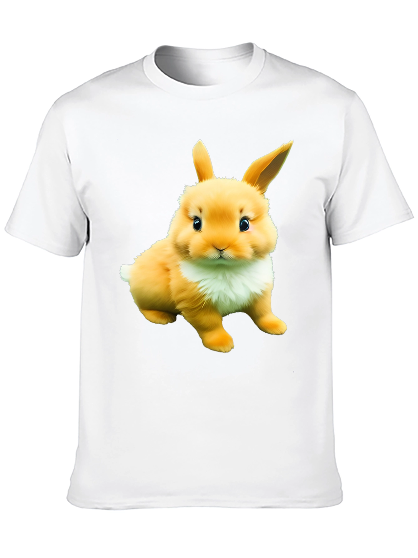 Black Cute Bunny Graphic Tee - Soft Cotton Blend Shirt view 10