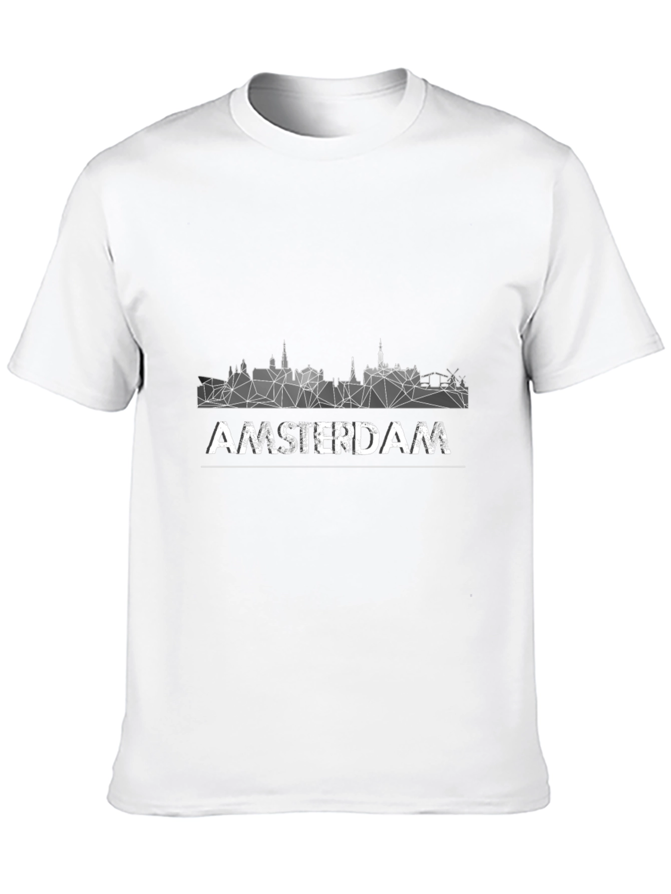 Black Amsterdam Skyline Geometric Graphic Tee view 10