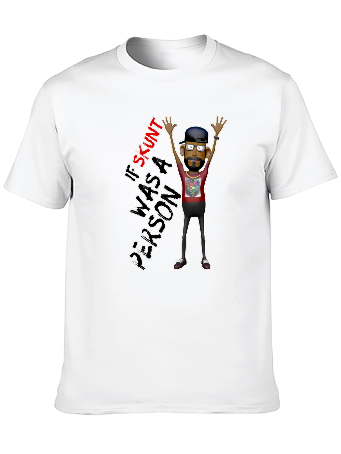 Black Skunt Person Graphic Tee - Funny Novelty Shirt view 10