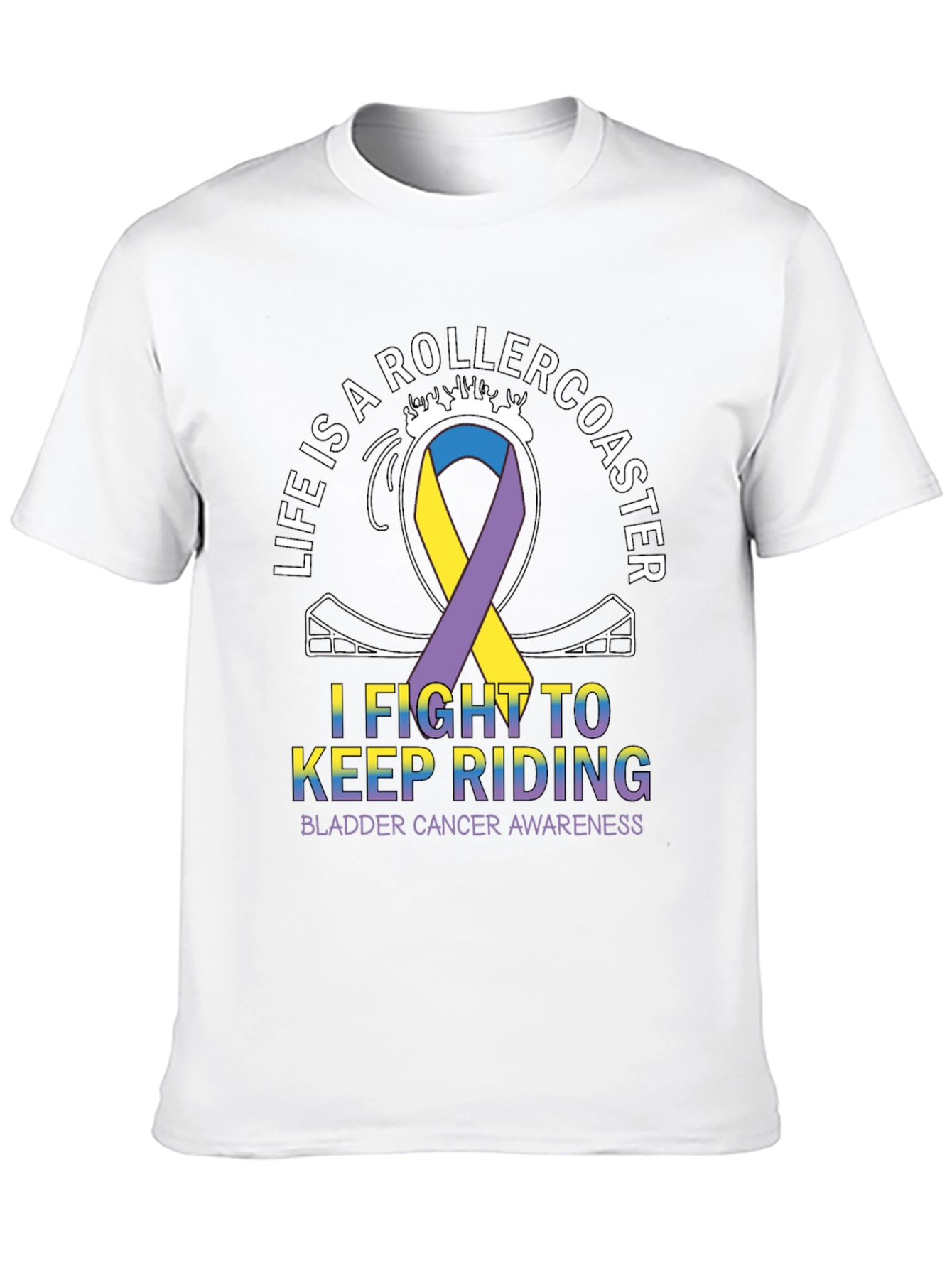Bladder Cancer Awareness Rollercoaster T-Shirt - 10