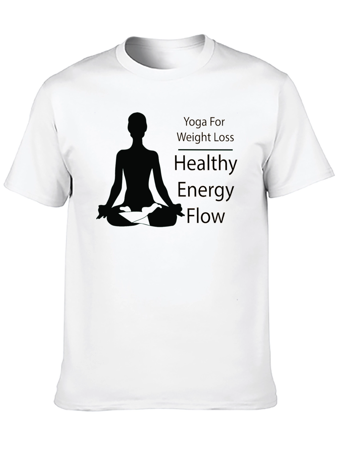 Black Yoga Weight Loss Healthy Energy Flow Graphic Tee view 10