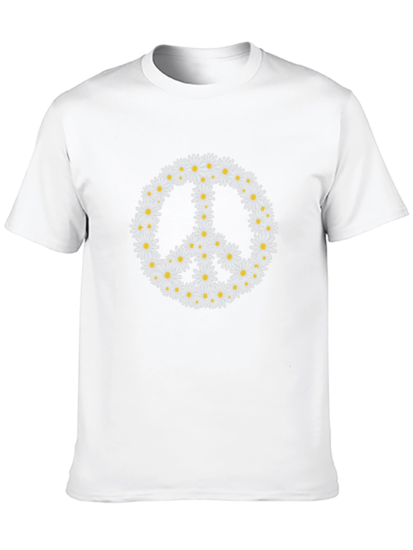 Black Daisy Peace Sign Black T-Shirt view 10