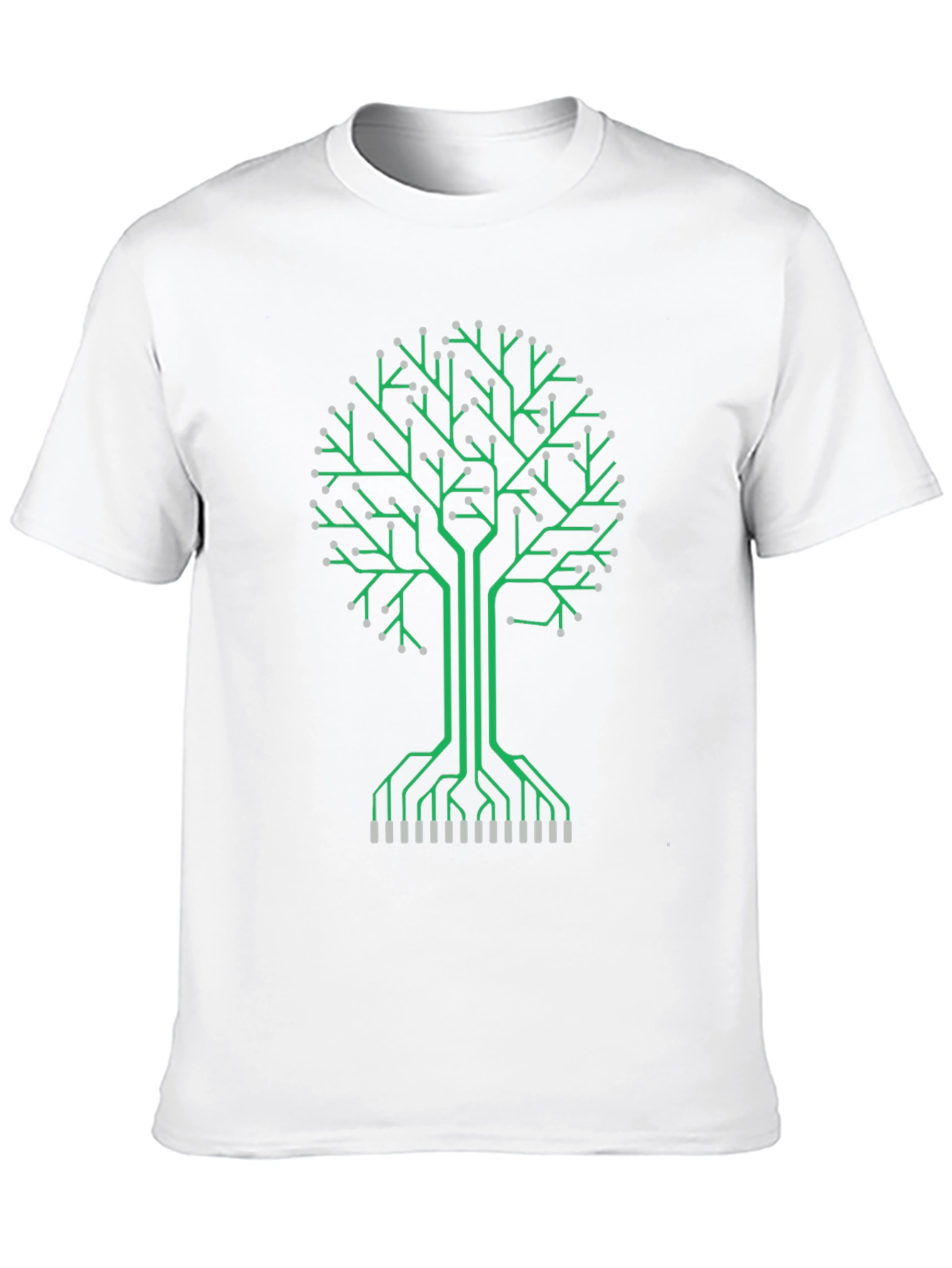 Black Circuit Board Tree Graphic Tee - Tech Inspired Fashion view 10