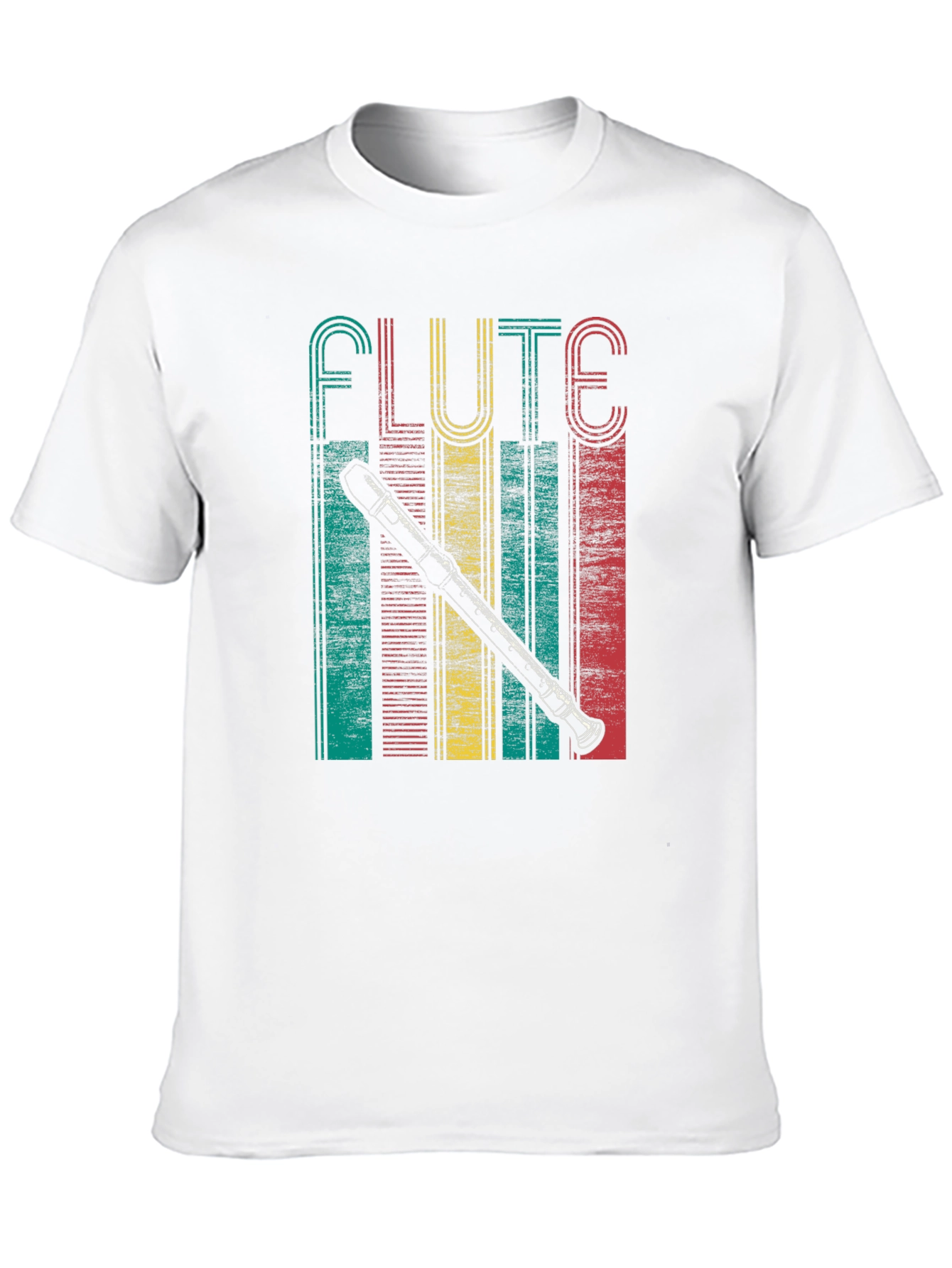 Black Retro Flute Player T-Shirt view 10