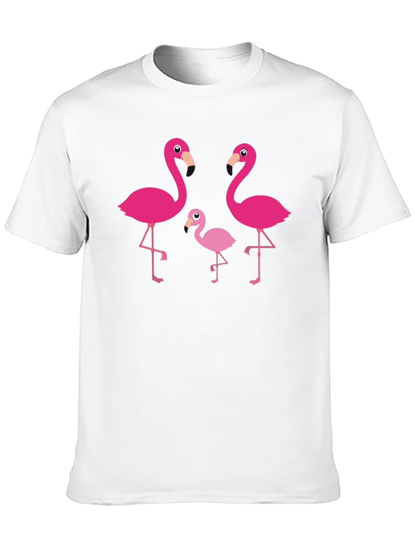 Black Flamingo Family Graphic Tee - Black Cotton T-Shirt view 10