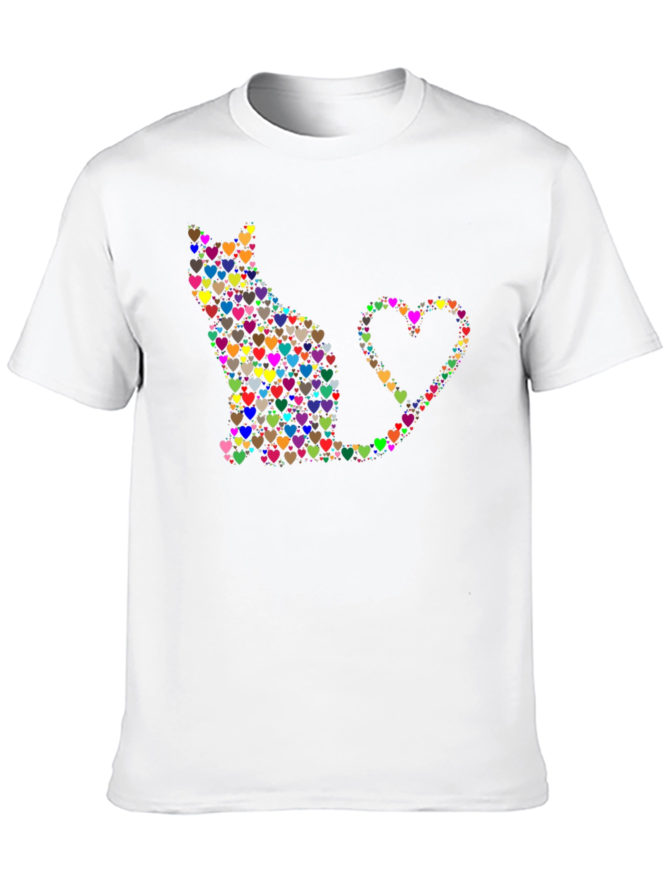 Black Heart Cat Graphic Tee - Black Cotton Shirt view 10