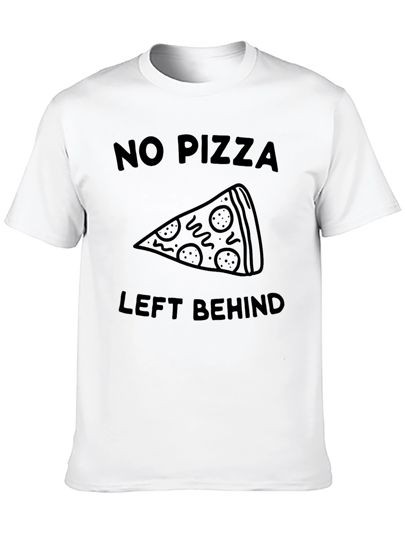 Black No Pizza Left Behind T-Shirt - Funny Foodie Tee view 10