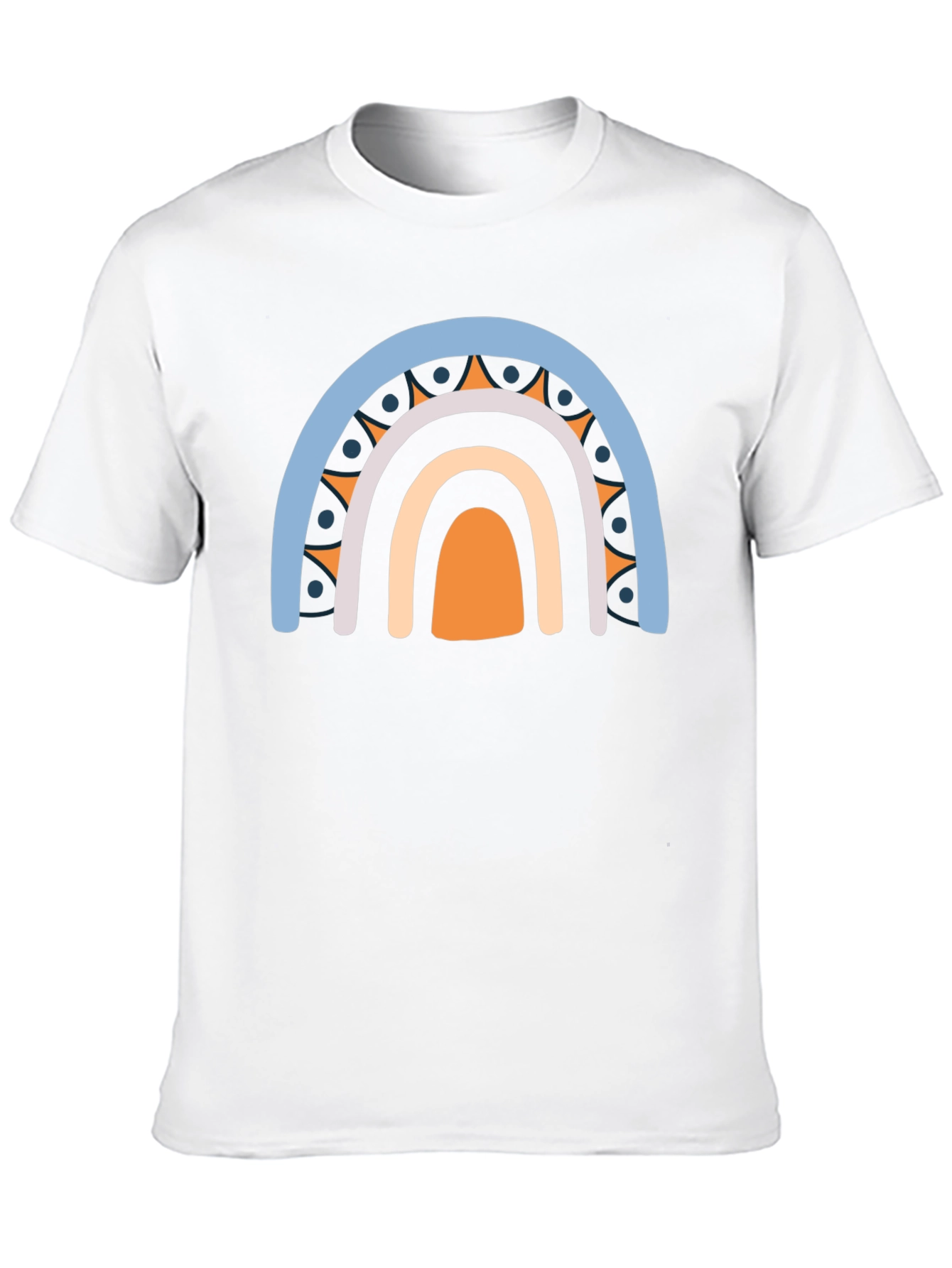 Black Boho Rainbow Graphic Tee - Black Cotton T-Shirt view 10