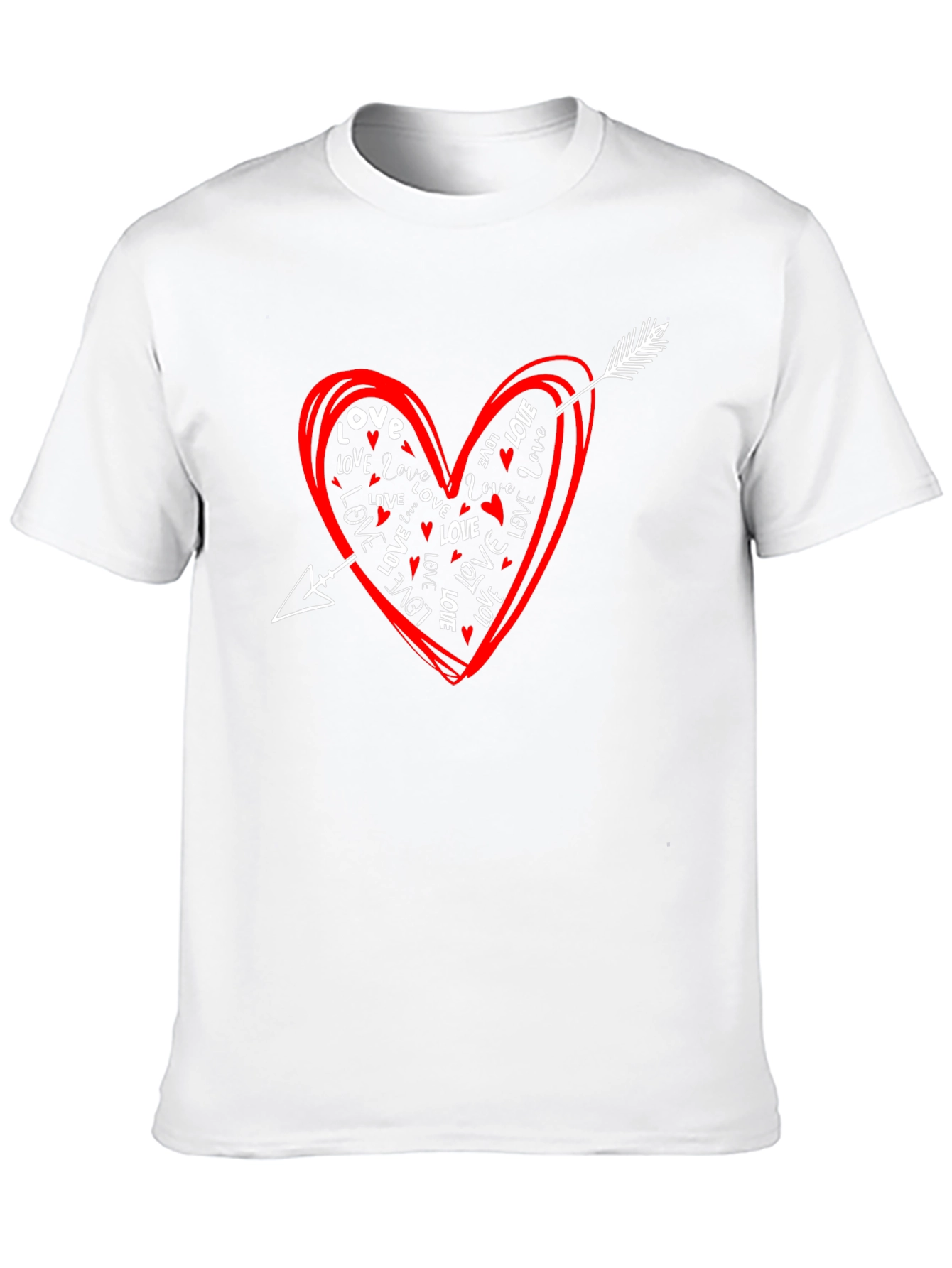 Black Love Heart Arrow Graphic Tee - Black Casual Shirt view 10