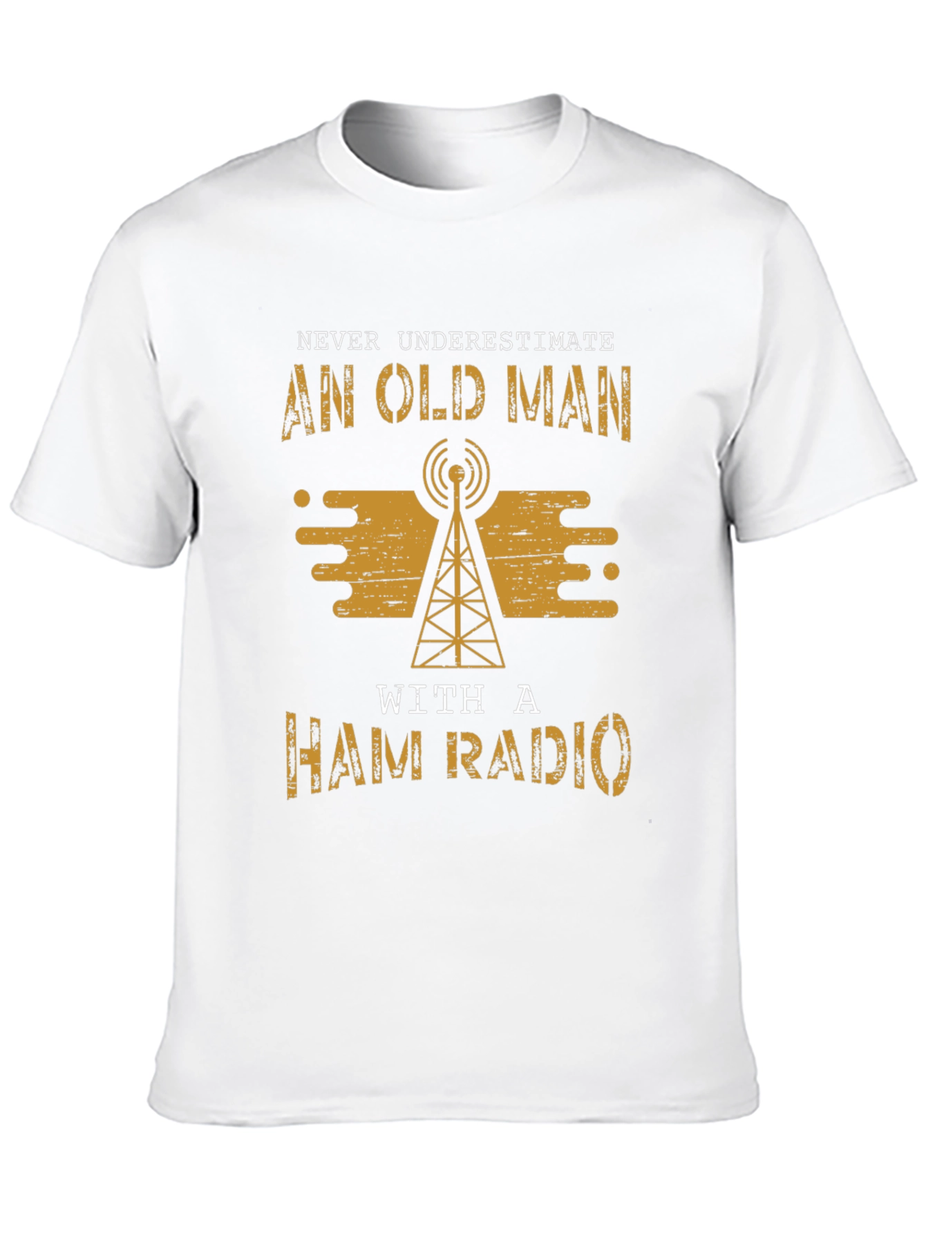 Black Old Man Ham Radio T-Shirt view 10