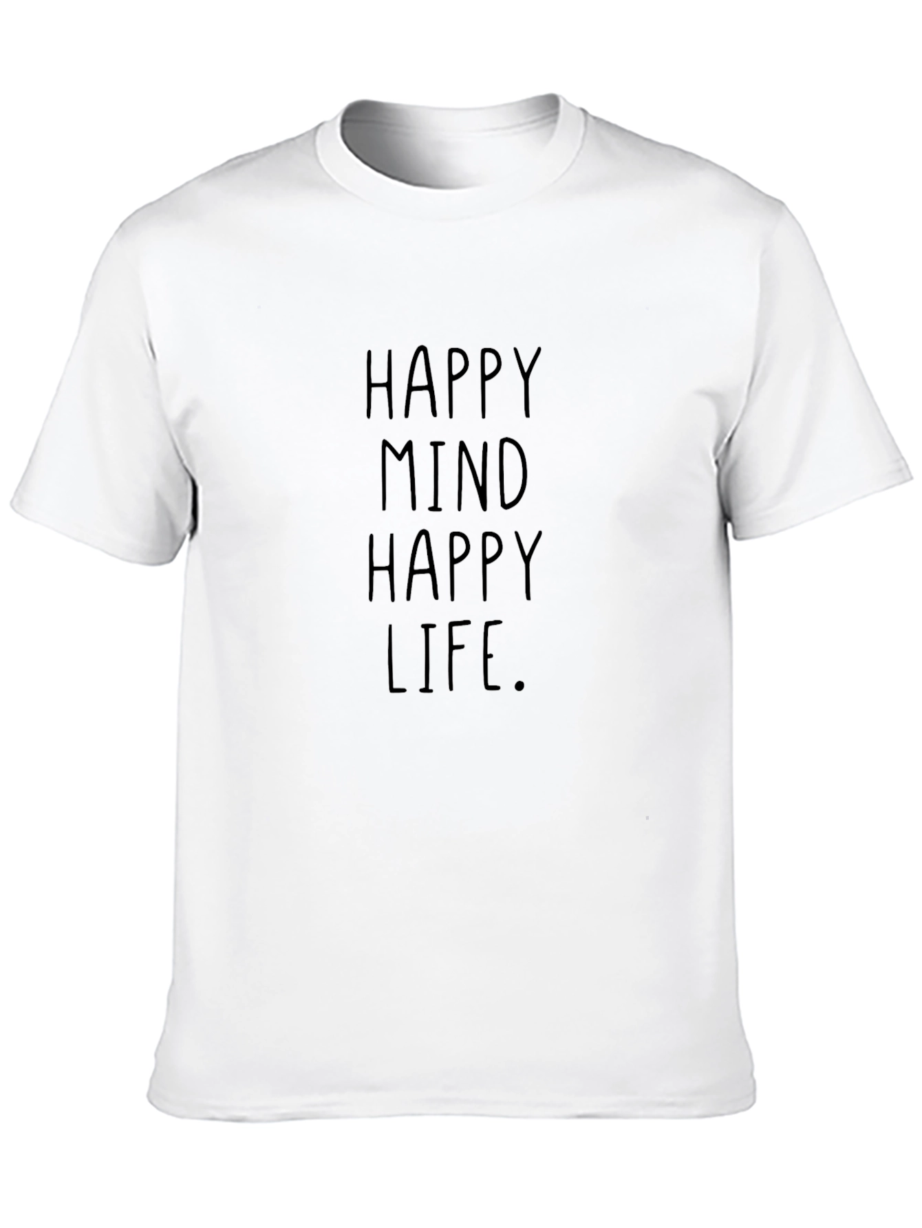 Black Happy Mind Happy Life Graphic T-Shirt - Black view 10