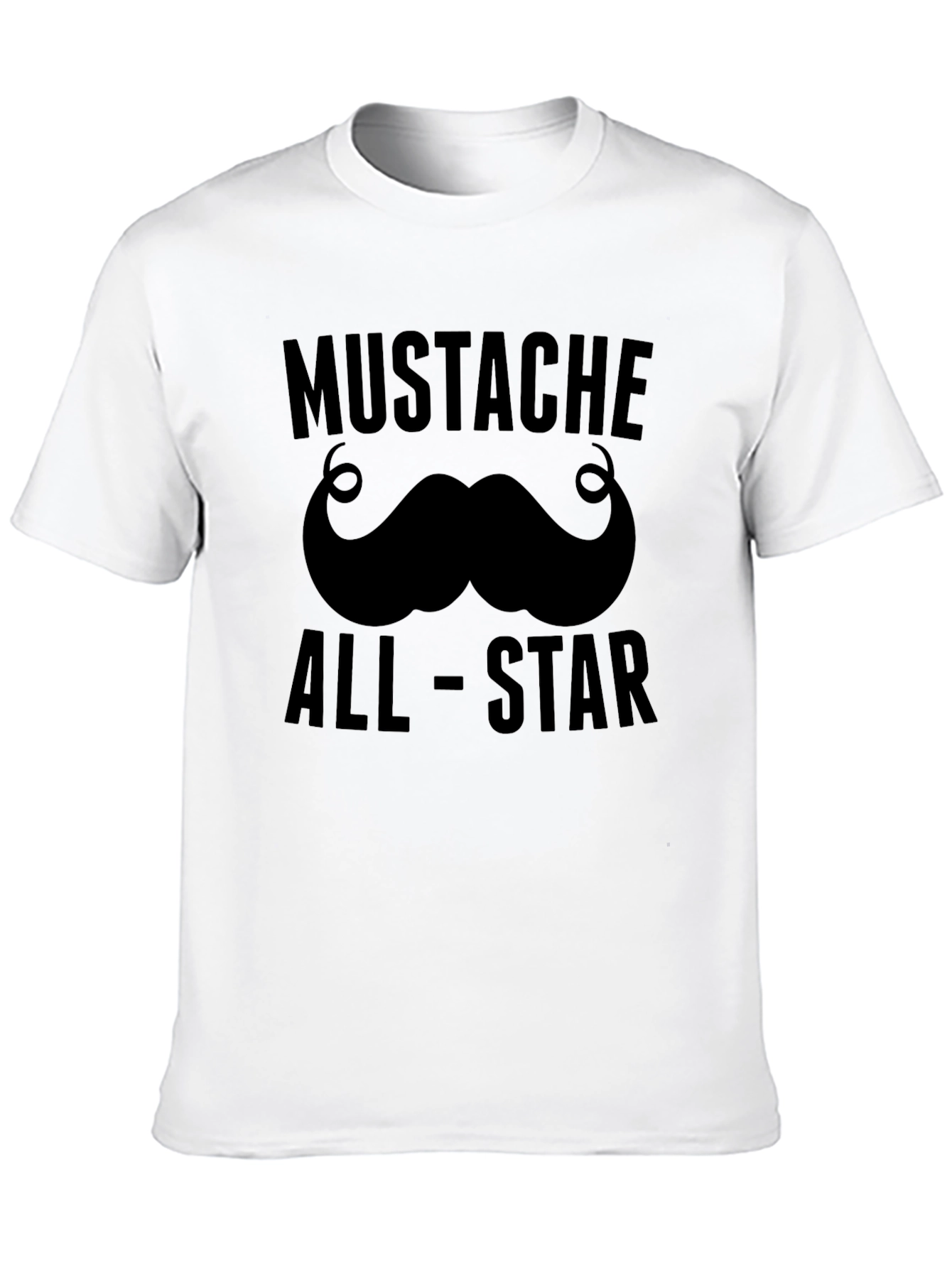 Black Mustache All-Star Graphic Tee - Black Cotton Casual view 10