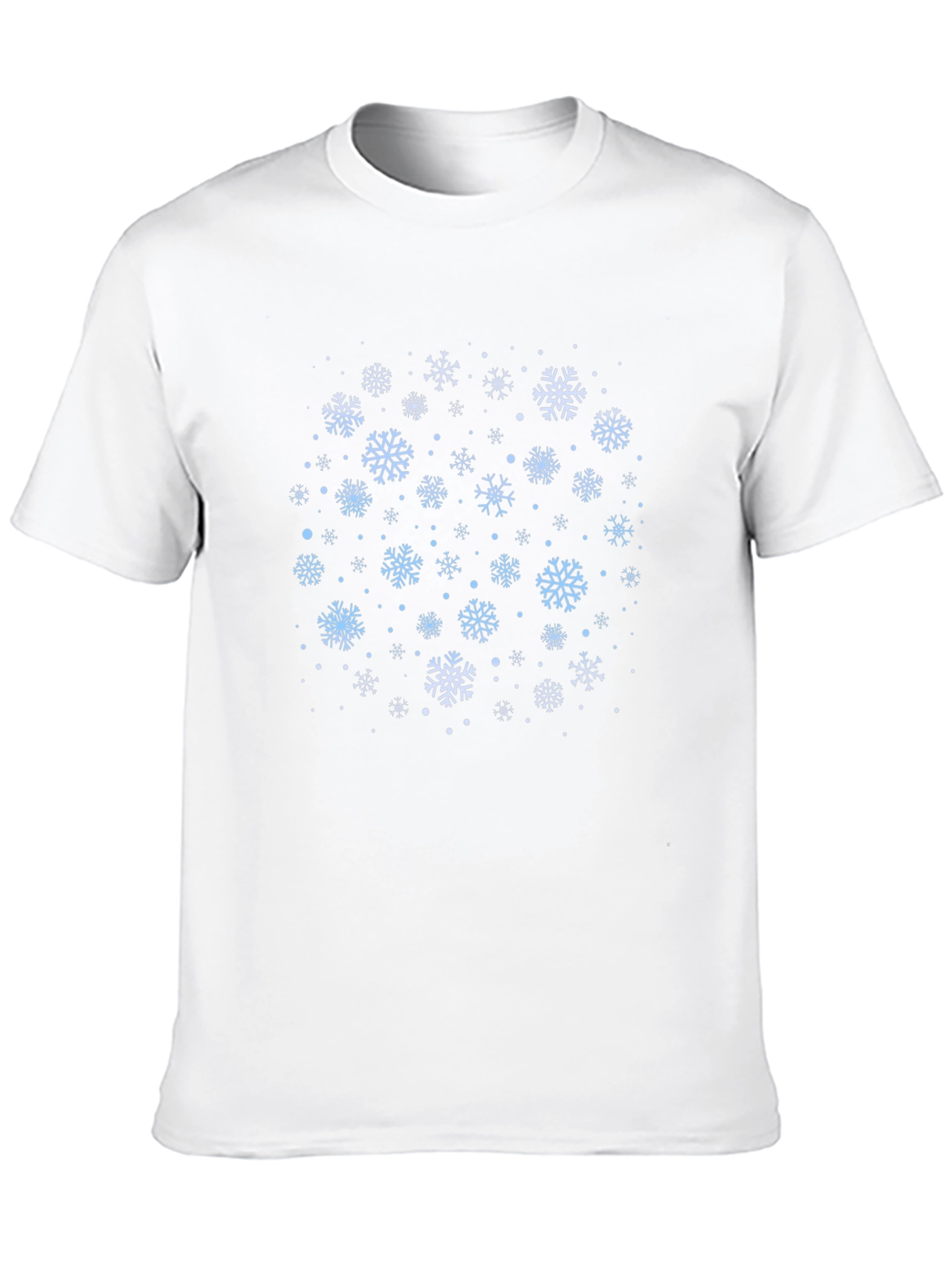 Black Snowflake Pattern Black T-Shirt view 10