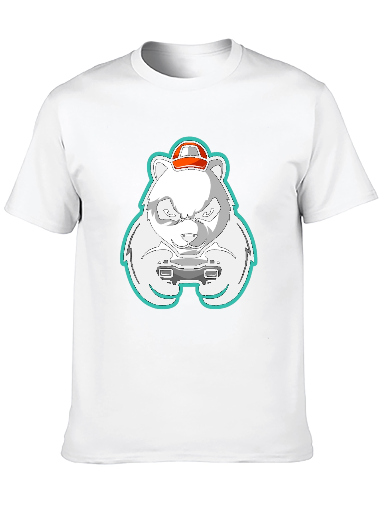 Black Gamer Panda T-Shirt - Cool Graphic Tee view 10