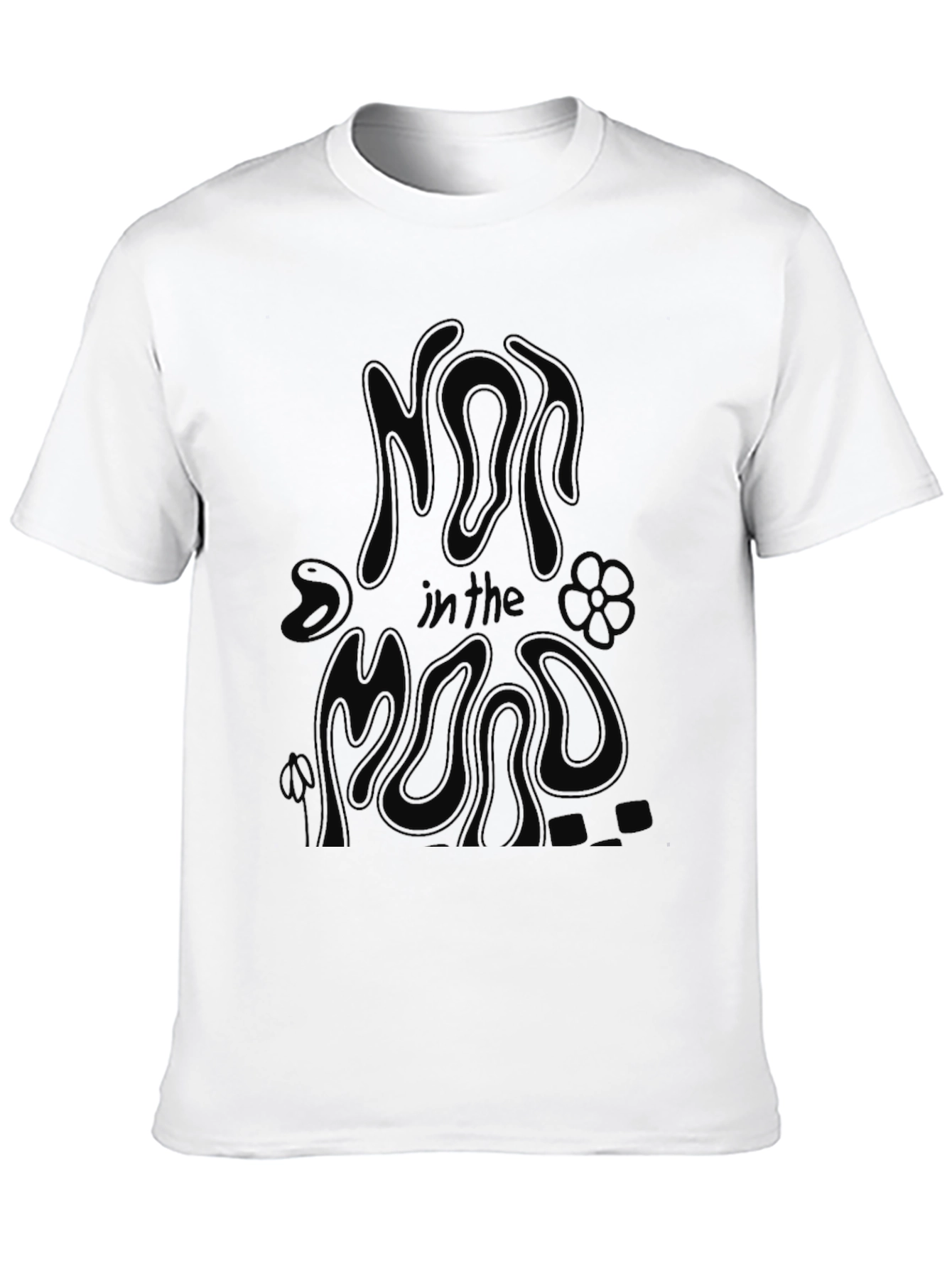 Black Not in the Mood Black Graphic Tee view 10