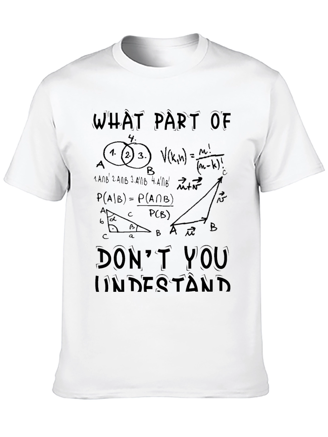 Black Math Equations Graphic T-Shirt view 10