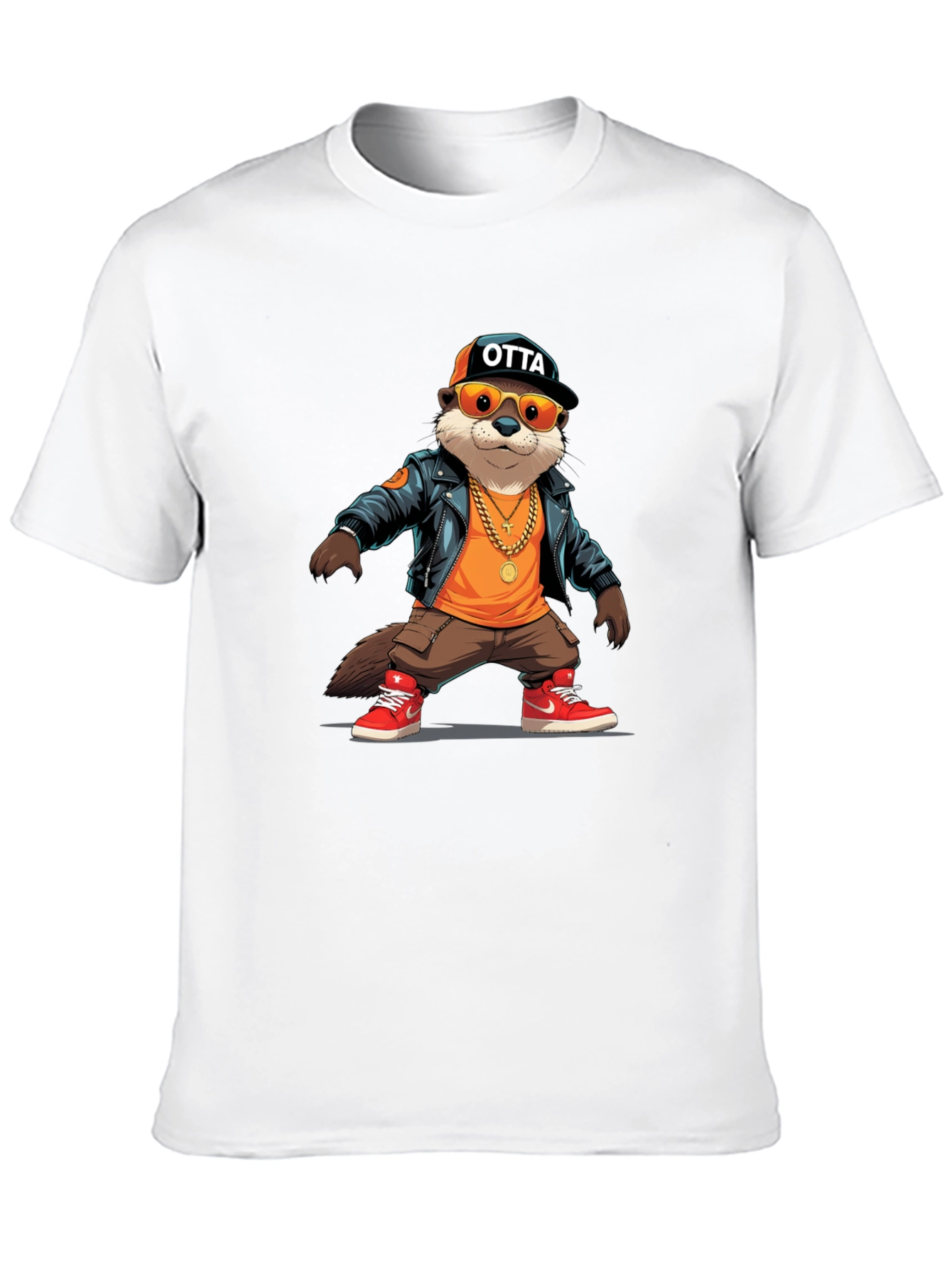 Black Cool Otter Graphic Tee view 10