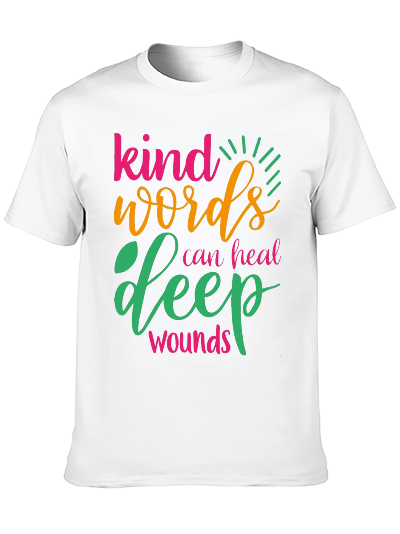 Black Kind Words Can Heal Deep Wounds Graphic Tee view 10