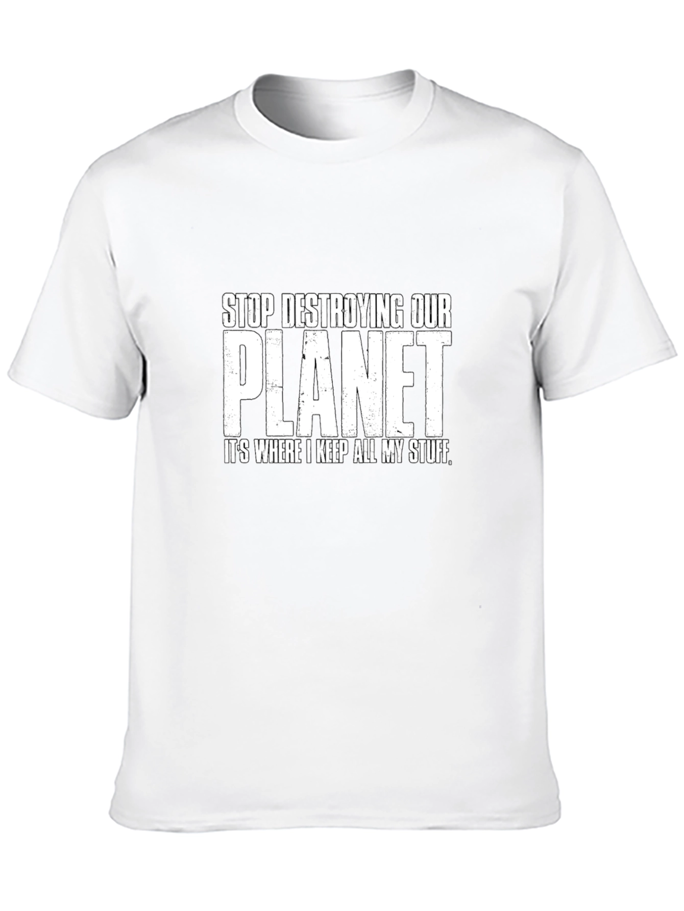 Black Stop Destroying Our Planet Graphic T-Shirt view 10