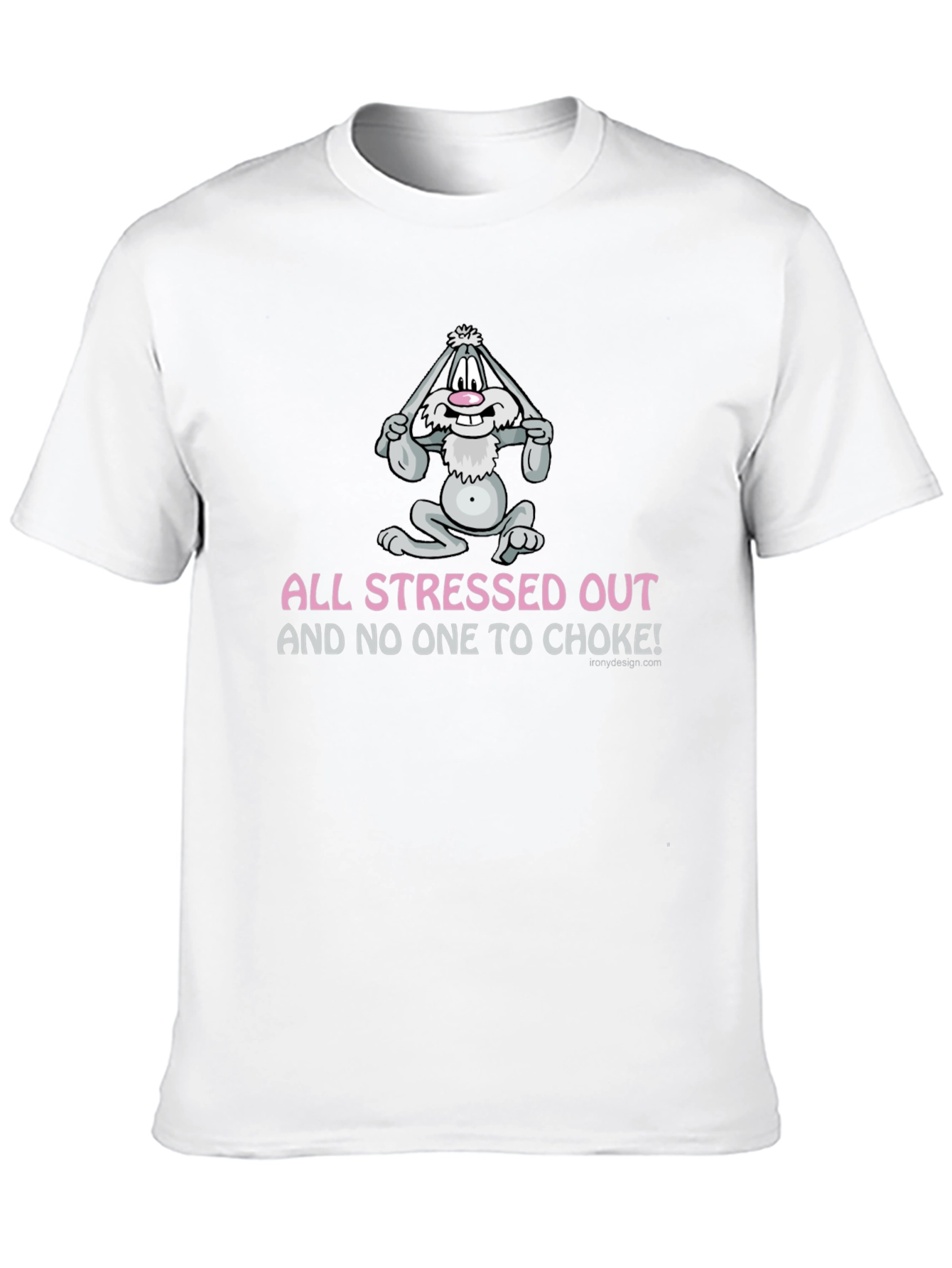 Black Stressed Out Bunny Graphic T-Shirt - Funny Novelty Tee view 10