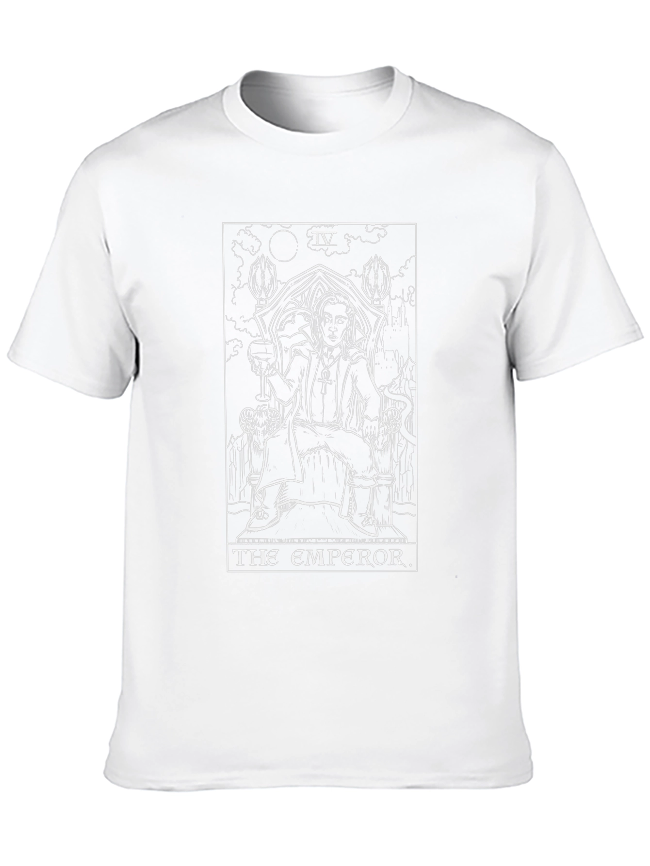 Black Emperor Tarot Card Graphic Print Black T-Shirt view 10