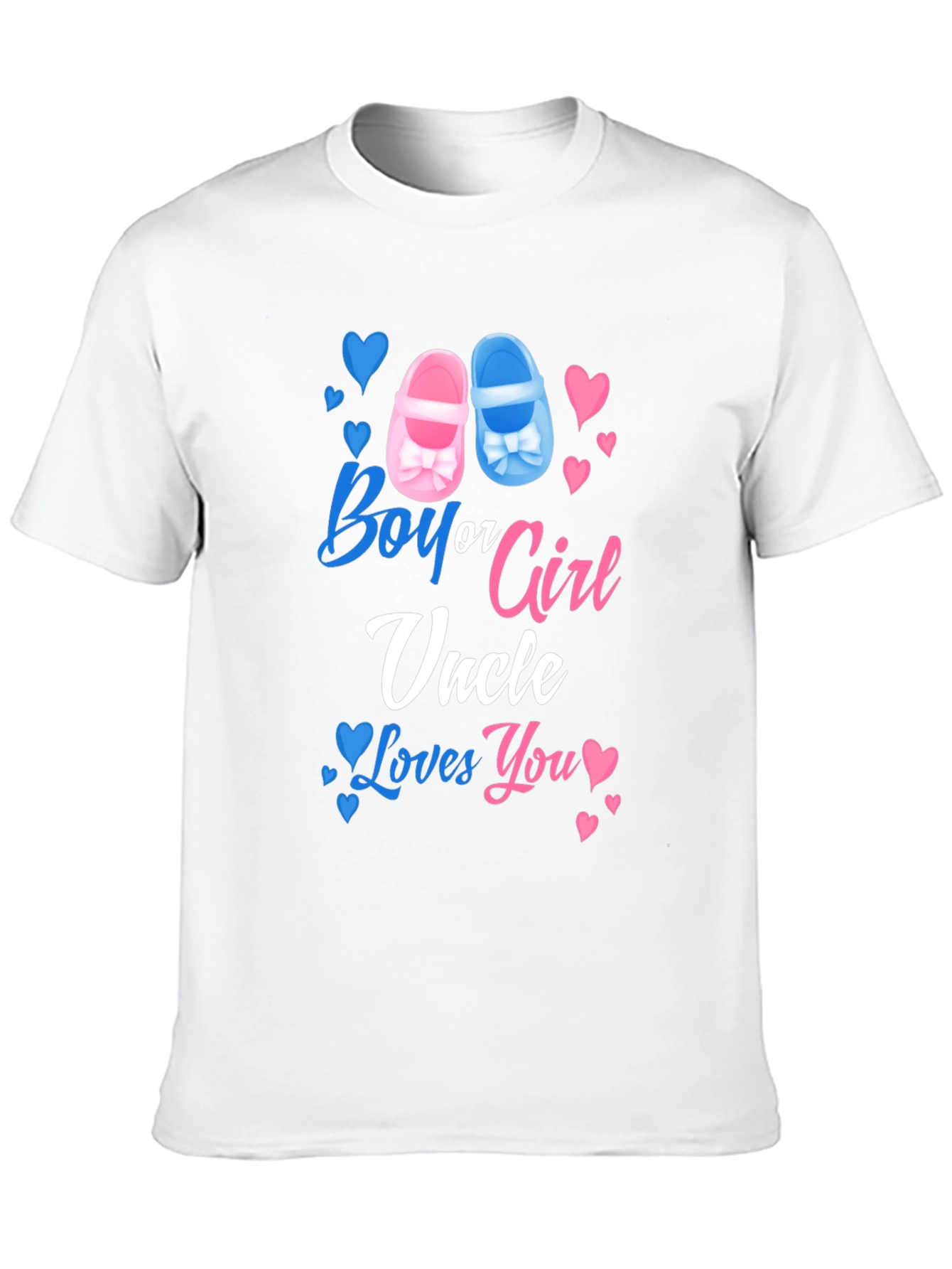 Black Boy or Girl Uncle Loves You Gender Reveal T-Shirt view 10