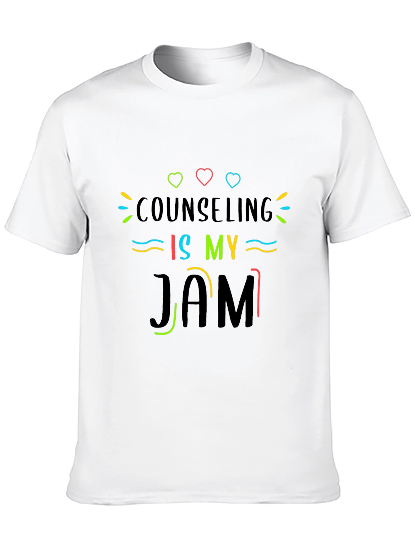 Black Counseling Is My Jam T-Shirt - Black Cotton Tee view 10
