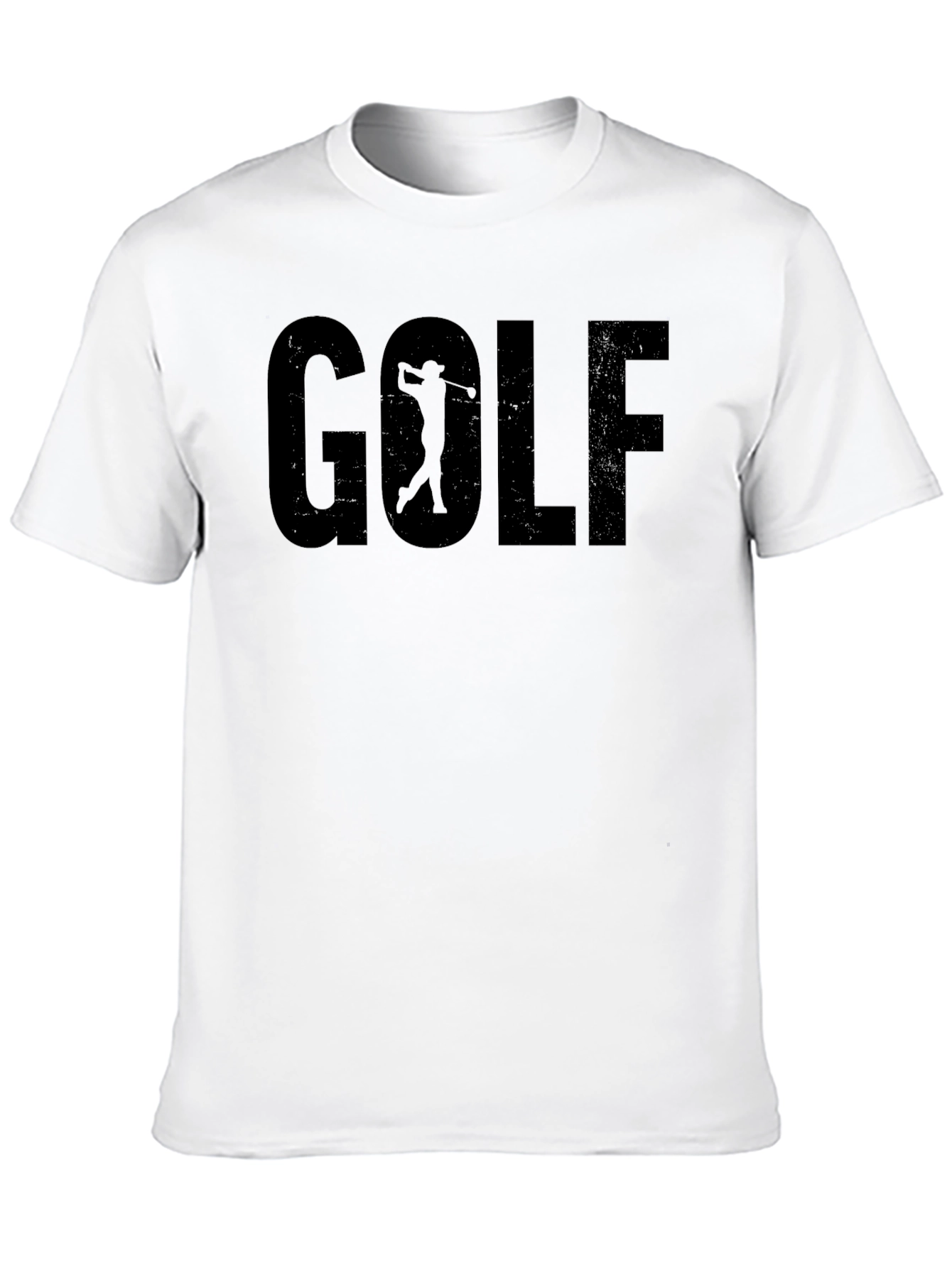 Black Golf Graphic Tee - Solid Black Crew Neck Shirt view 10