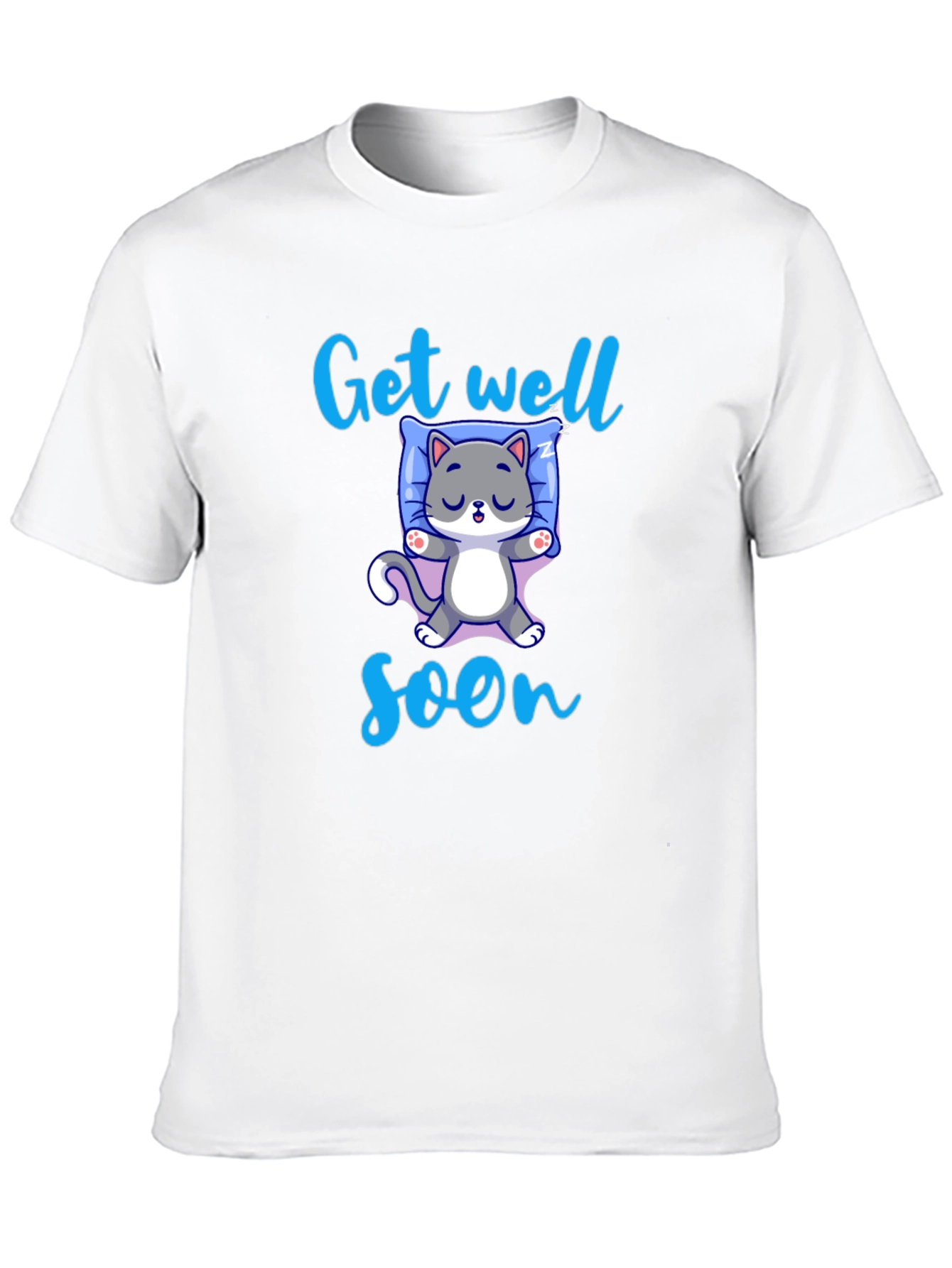 Black Get Well Soon Cute Cat T-Shirt view 10