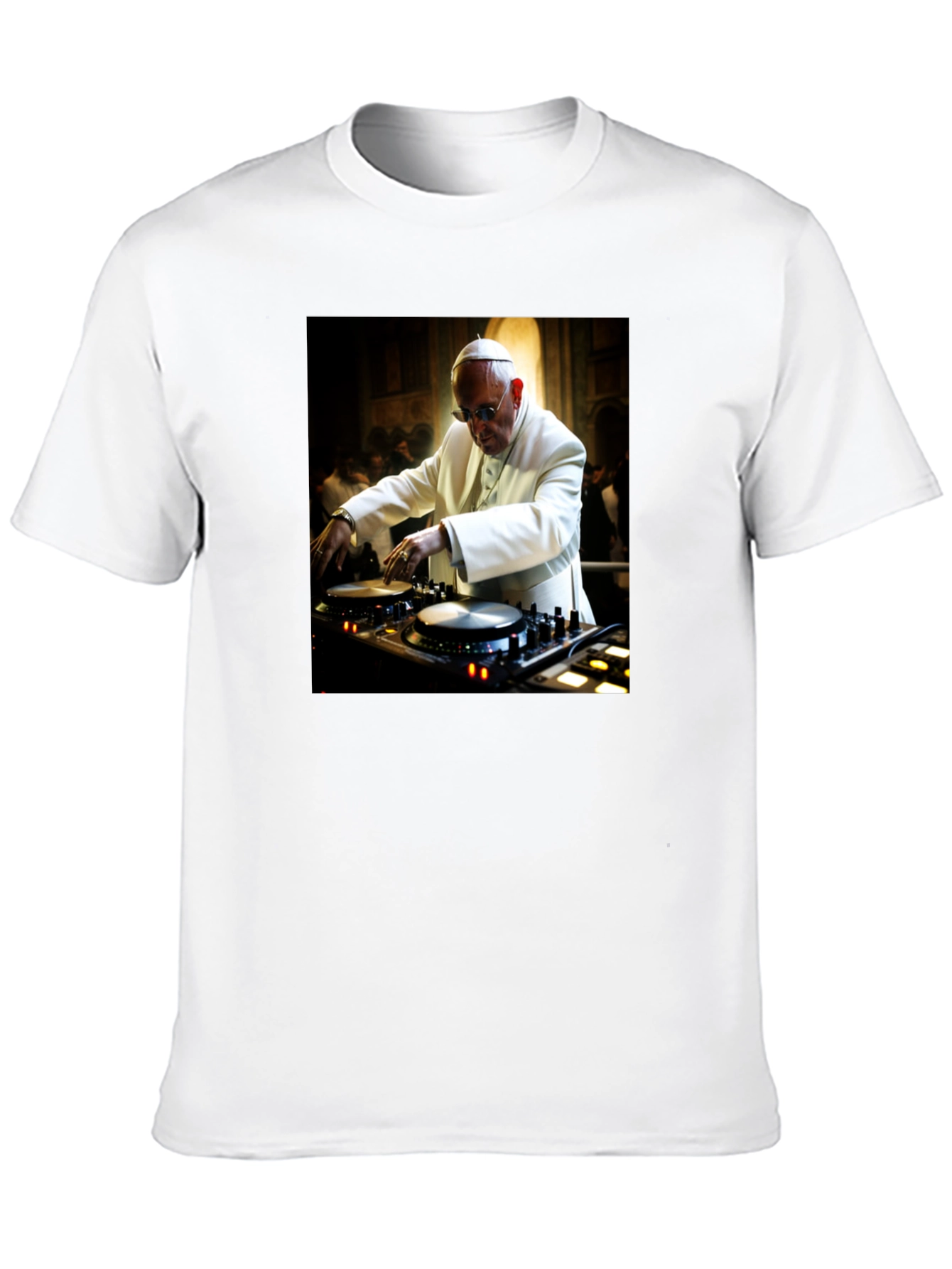 Black DJ Pope Black T-Shirt - Religious Humor view 10