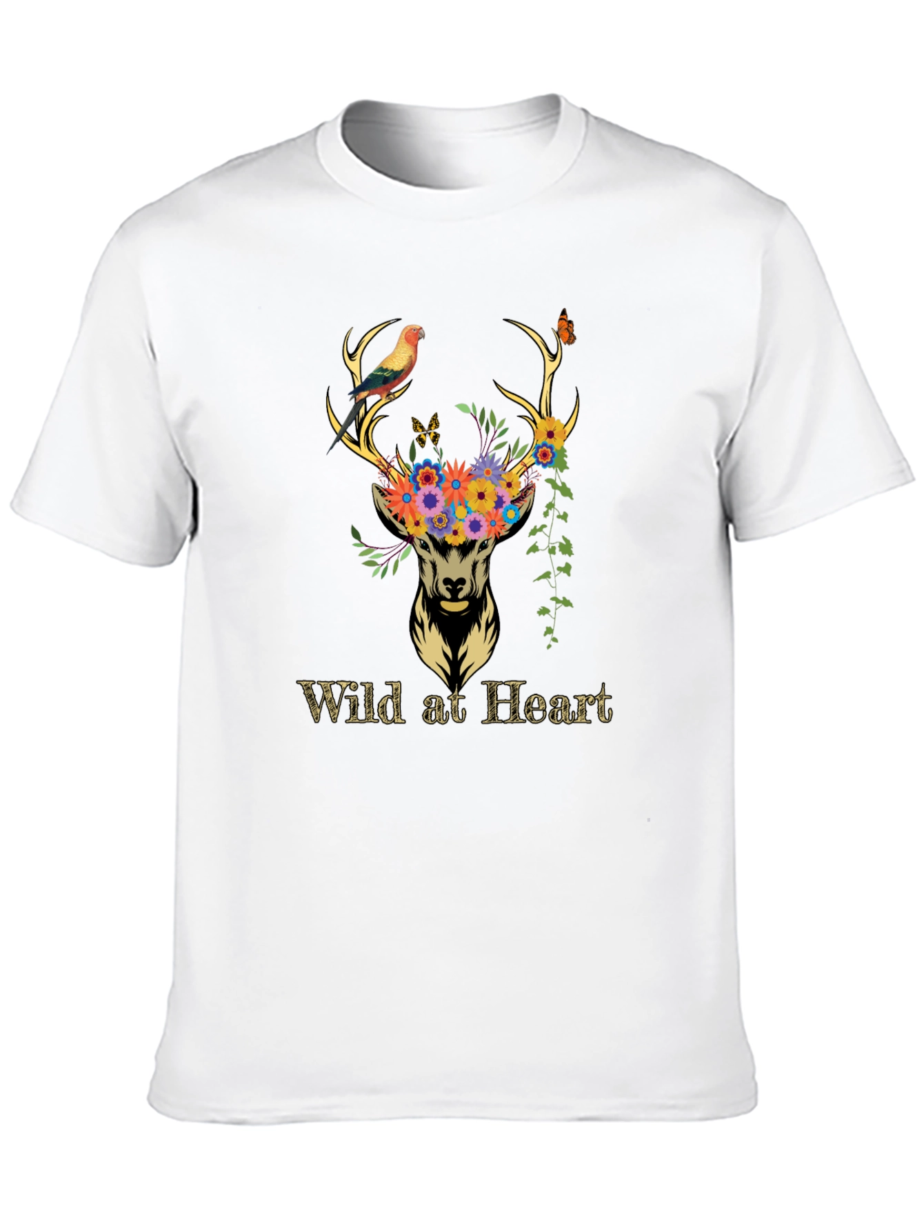 Black Wild at Heart Deer Graphic Tee - Black view 10