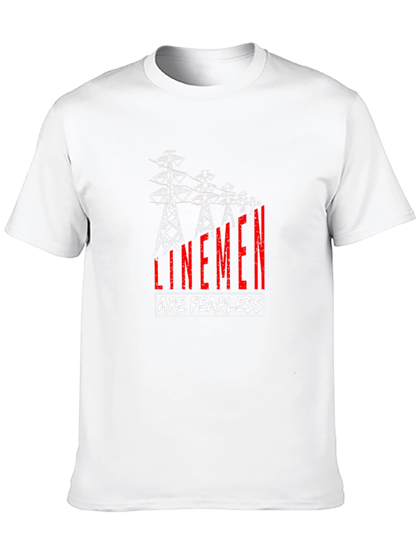 Black Linemen Are Fearless T-Shirt - Black Crew Neck Tee view 10