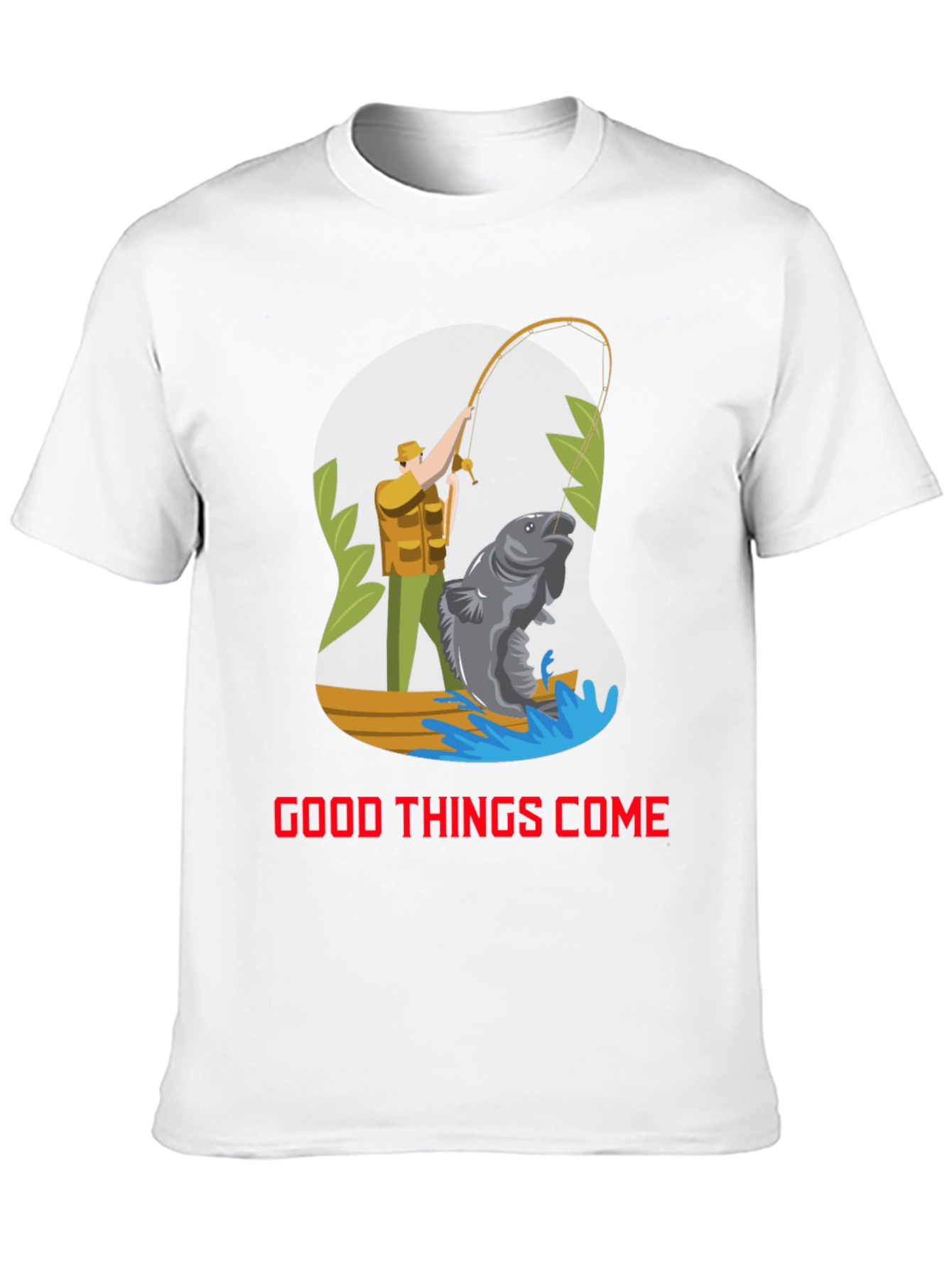 Black Fishing Graphic Tee - Good Things Come T-Shirt view 10