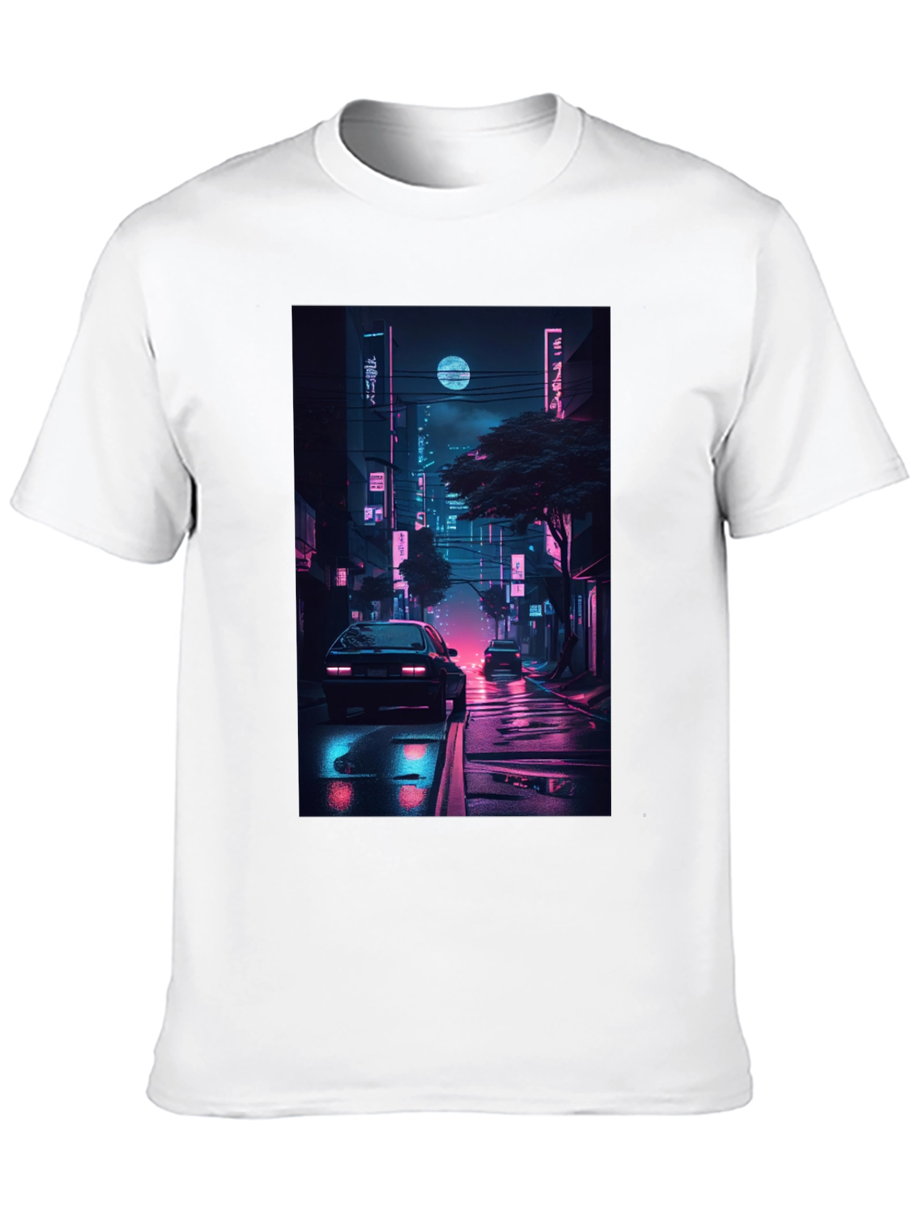 Black Neon Cityscape Graphic Tee view 10