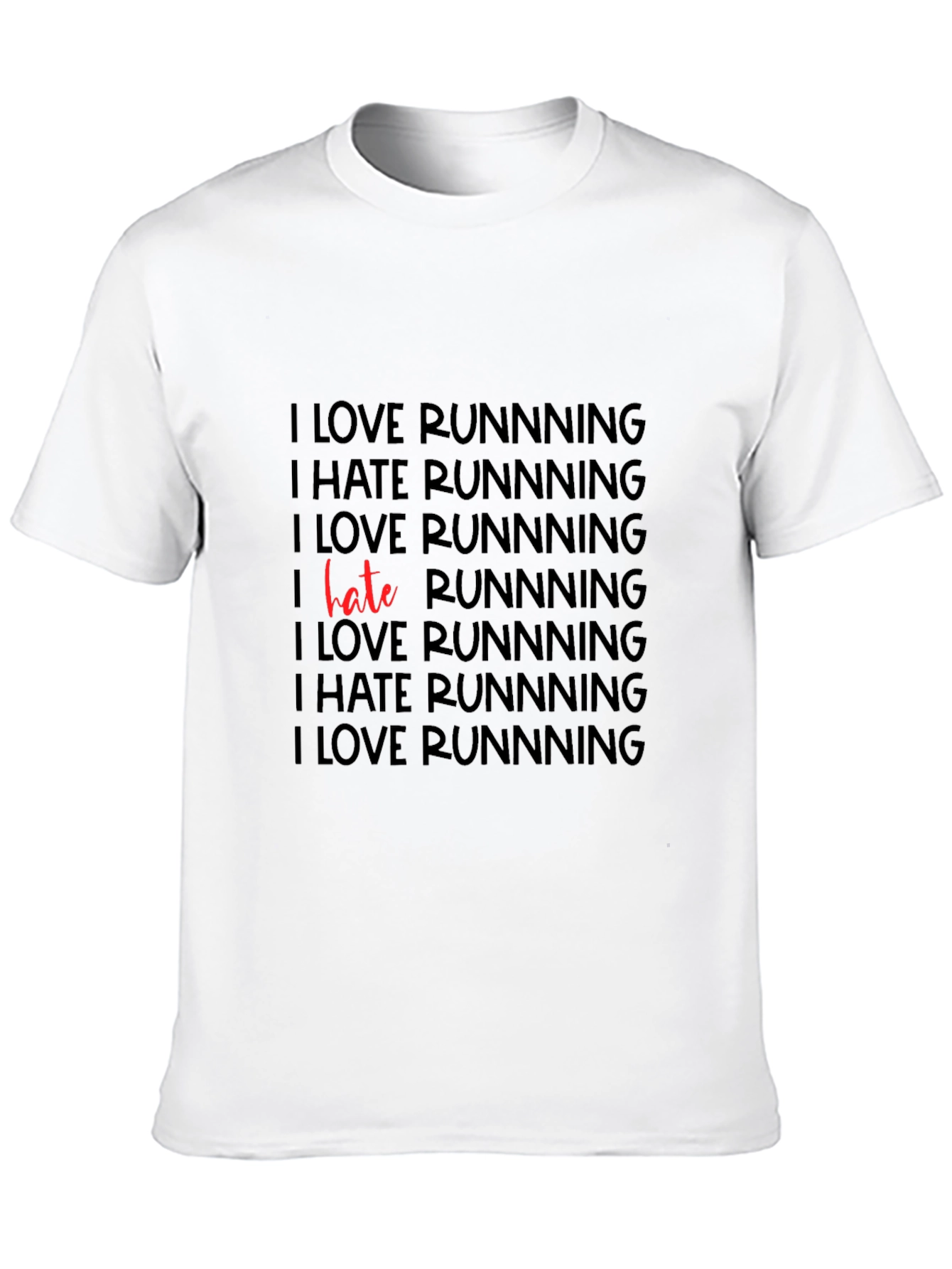 Black Funny Running T-Shirt - I Love/Hate Running view 10