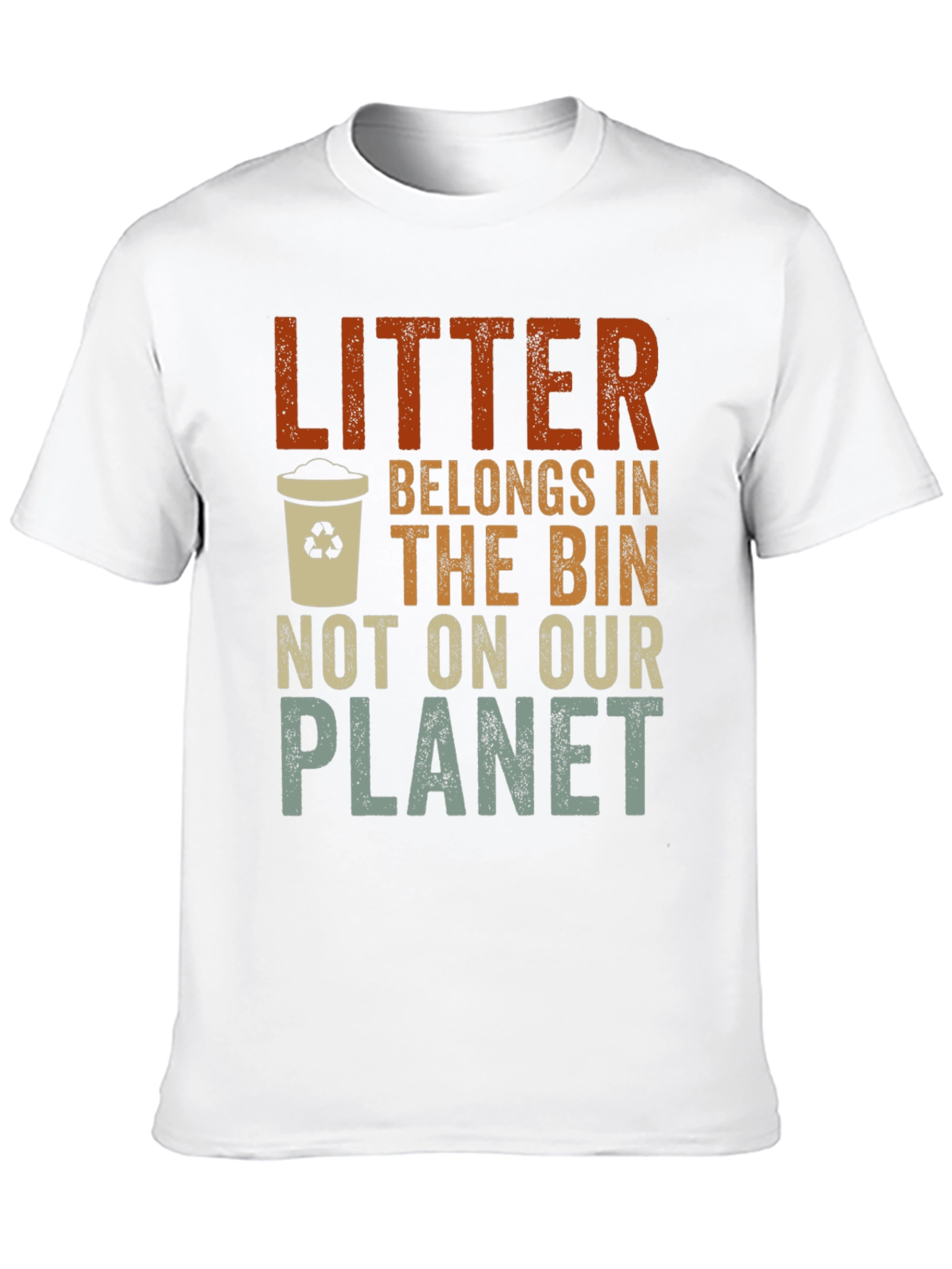 Black Litter Belongs In The Bin Graphic T-Shirt view 10